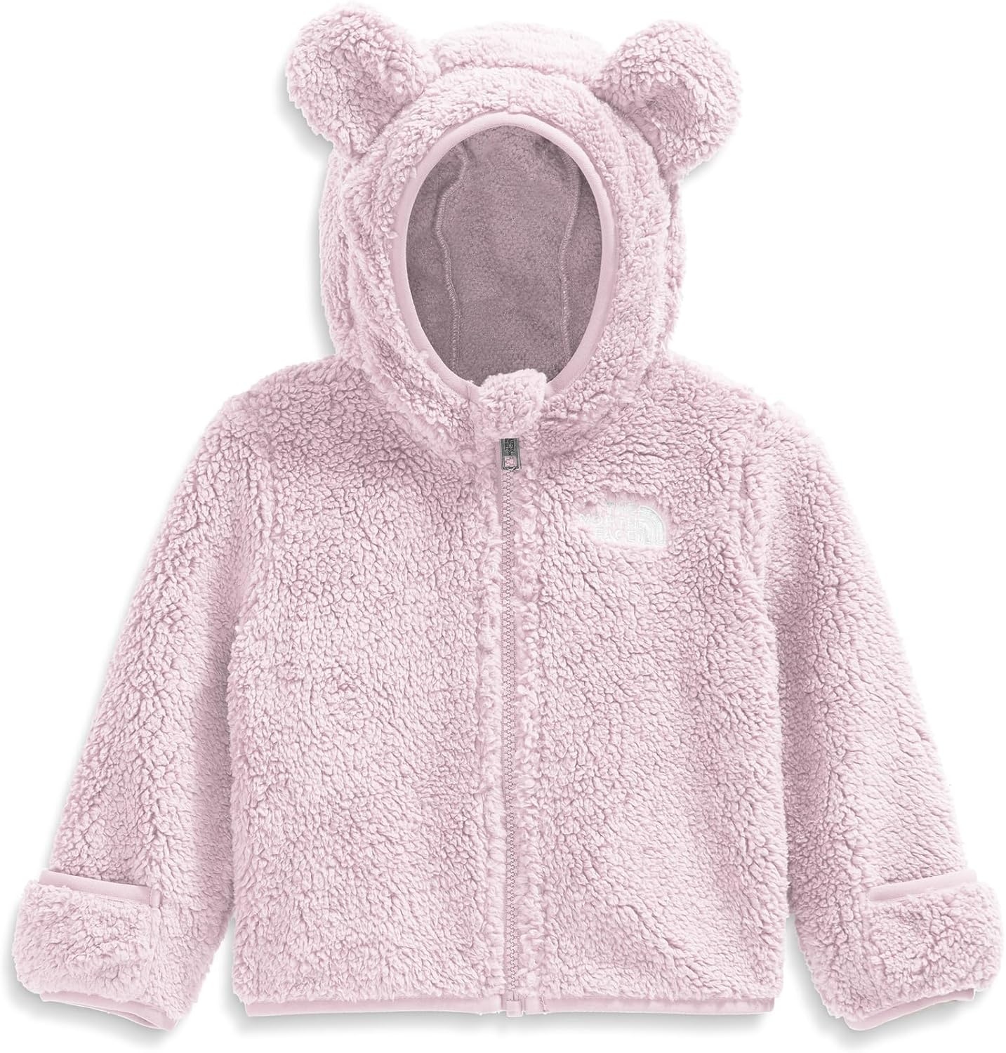 imageTHE NORTH FACE Baby Campshire Full Zip Hoodie Cozy Fleece Winter Jacket for Toddlers With Mittens amp Attached Bear Ear HoodPale Blossom
