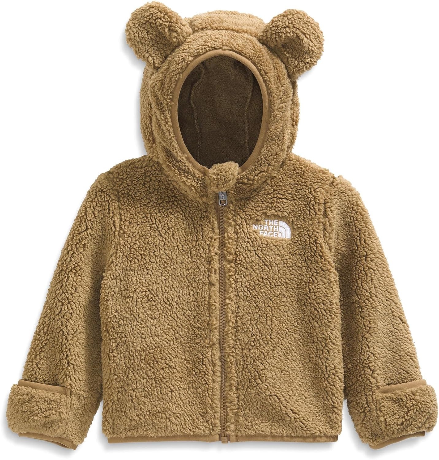 imageTHE NORTH FACE Baby Campshire Full Zip Hoodie Cozy Fleece Winter Jacket for Toddlers With Mittens amp Attached Bear Ear HoodTeddy Brown