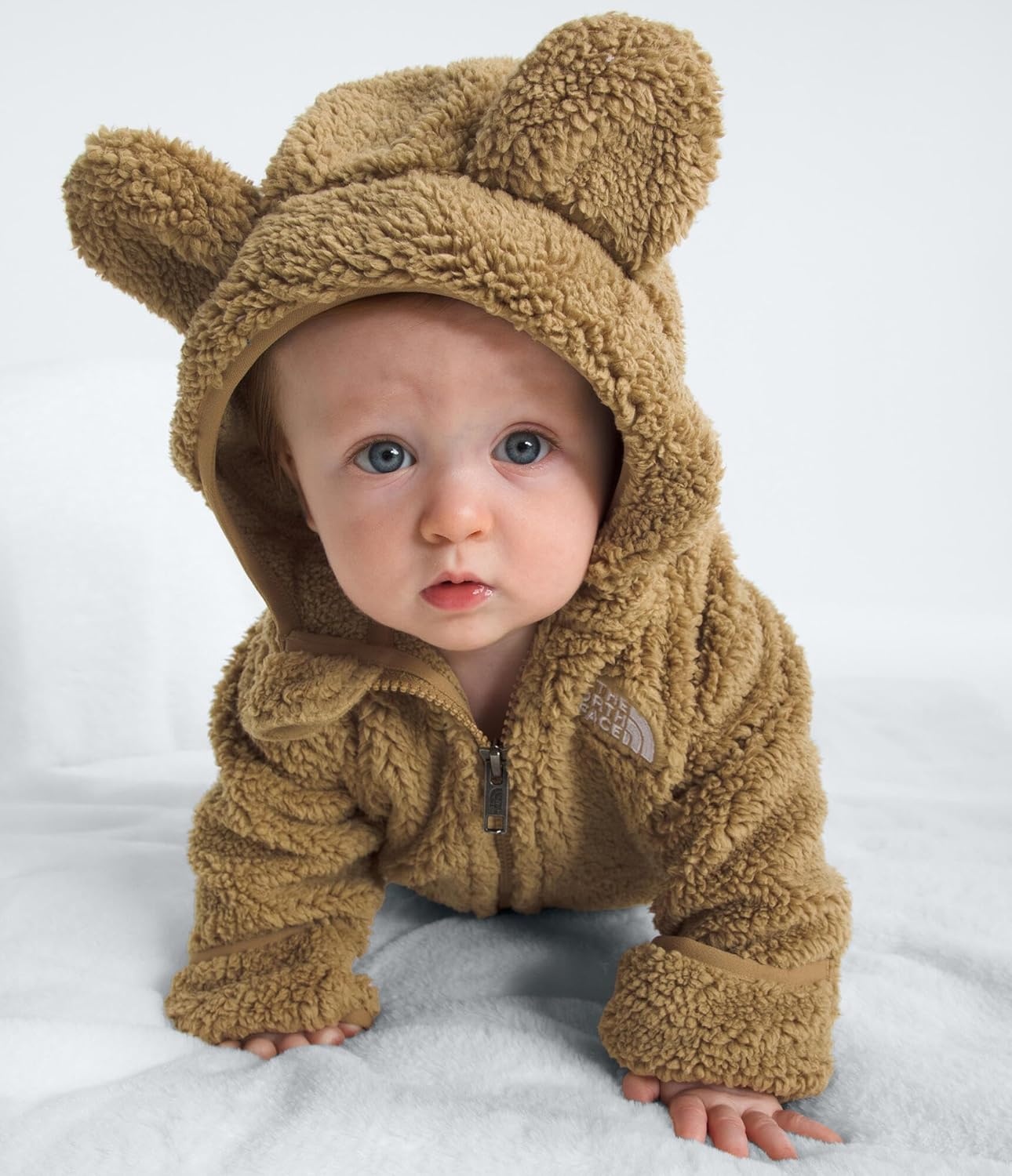 imageTHE NORTH FACE Baby Campshire Full Zip Hoodie Cozy Fleece Winter Jacket for Toddlers With Mittens amp Attached Bear Ear HoodTeddy Brown