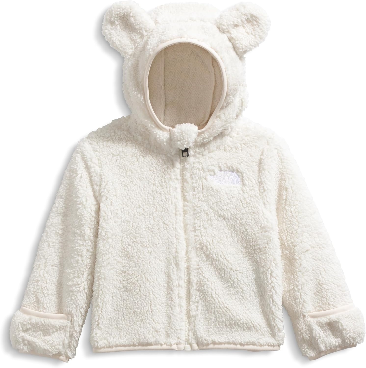 imageTHE NORTH FACE Baby Campshire Full Zip Hoodie Cozy Fleece Winter Jacket for Toddlers With Mittens amp Attached Bear Ear HoodWhite Dune