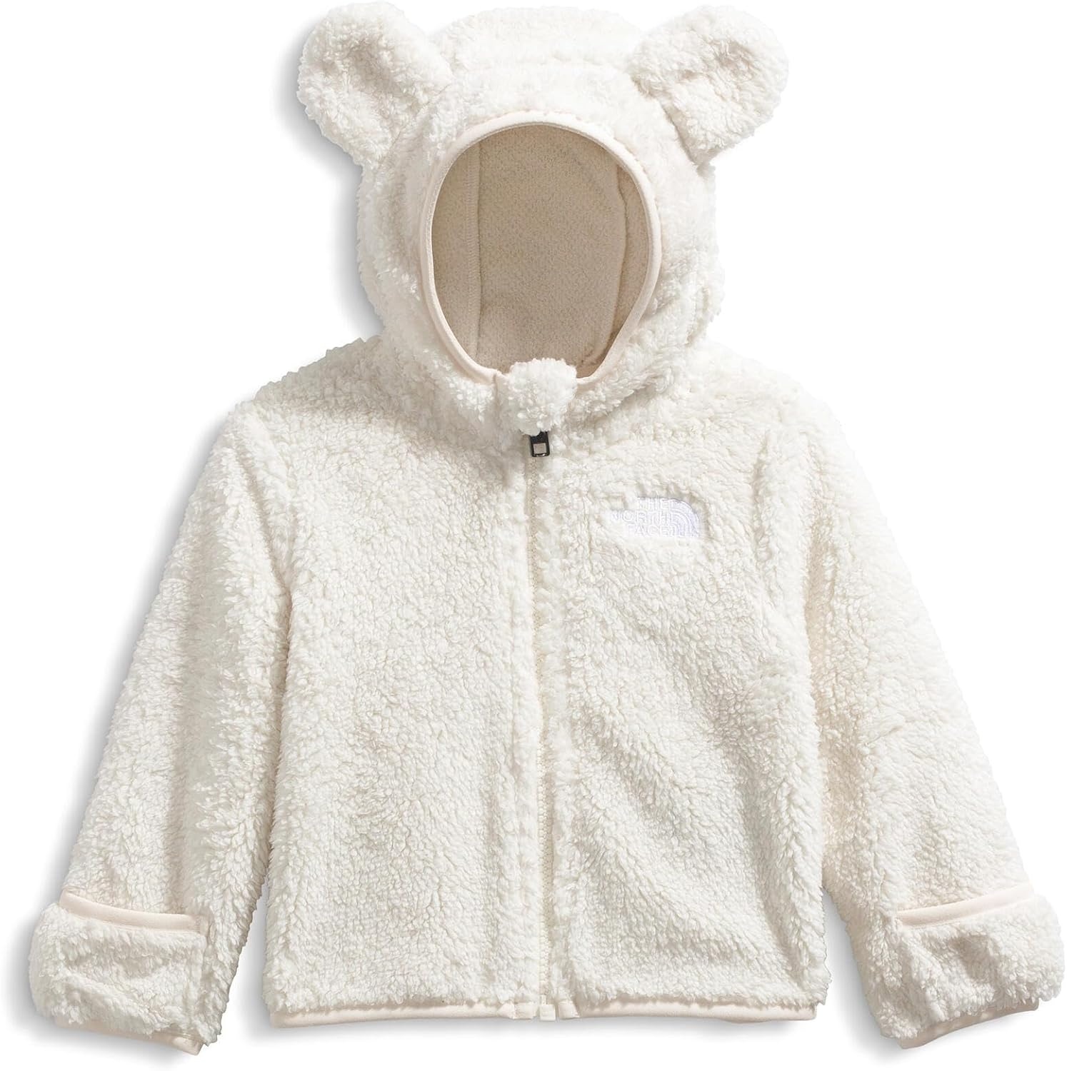 imageTHE NORTH FACE Baby Campshire Full Zip Hoodie Cozy Fleece Winter Jacket for Toddlers With Mittens amp Attached Bear Ear HoodWhite Dune