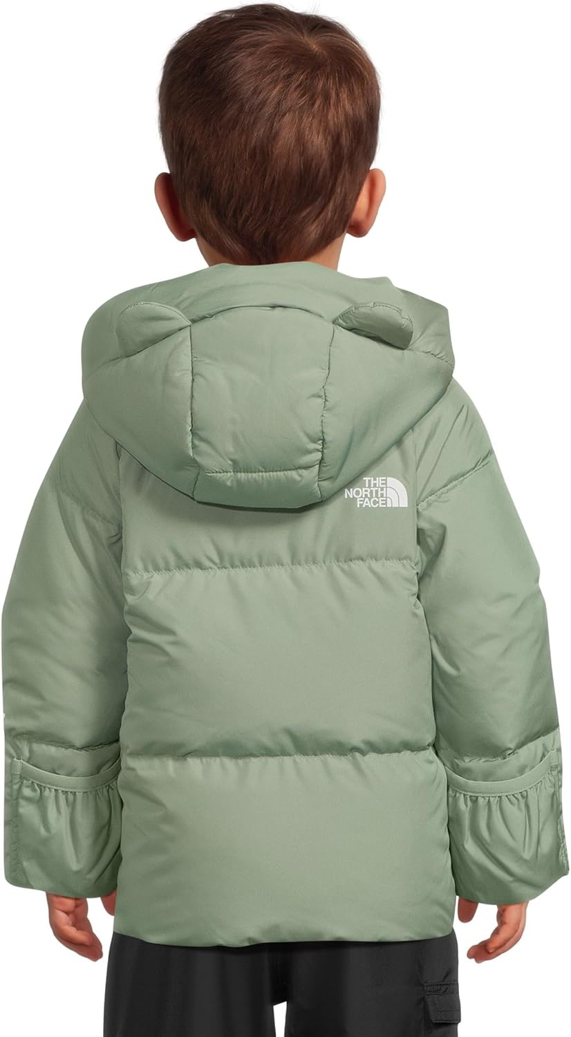imageTHE NORTH FACE Baby North Down FleeceLined Jacket Water Repellent Waterfowl Down Insulation Attached Hood With EarsSlate Moss