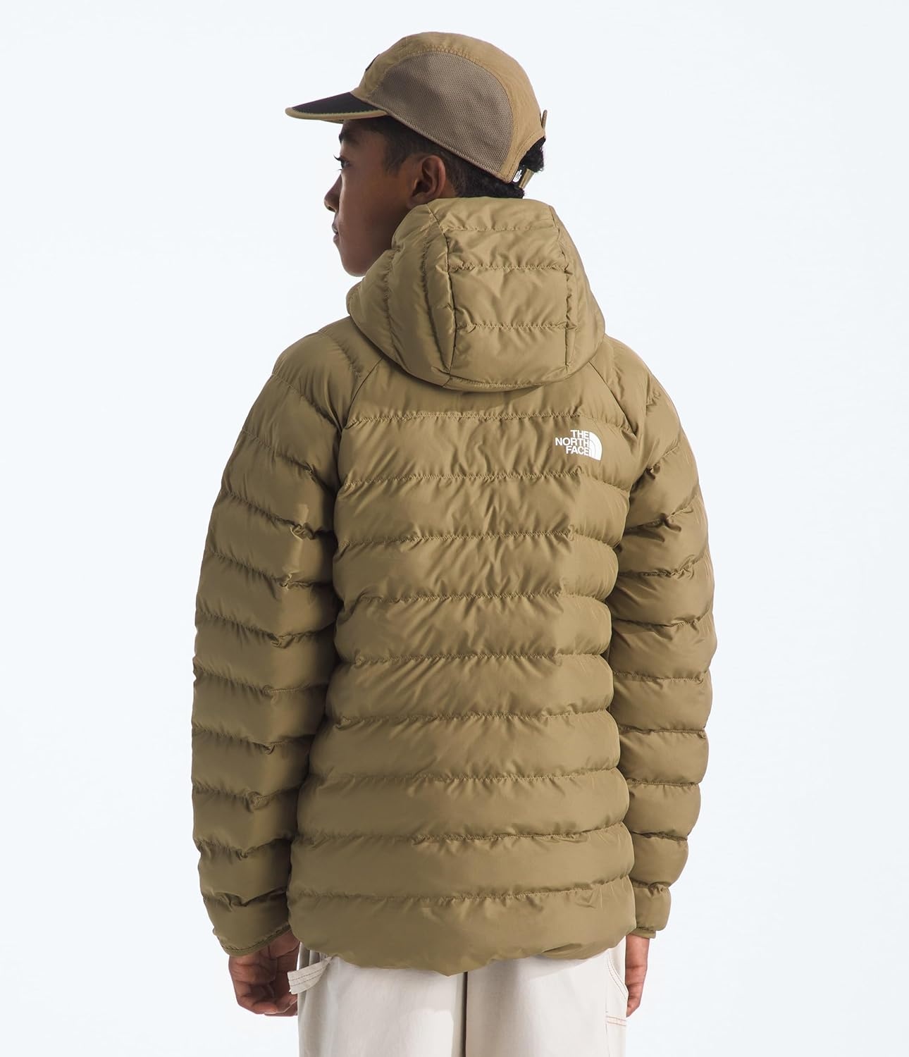 imageTHE NORTH FACE Boys Reversible Perrito Hooded Jacket Waterproof Winter Puffer Coat Lightweight Outerwear for TravelCedarNew Taupe Green