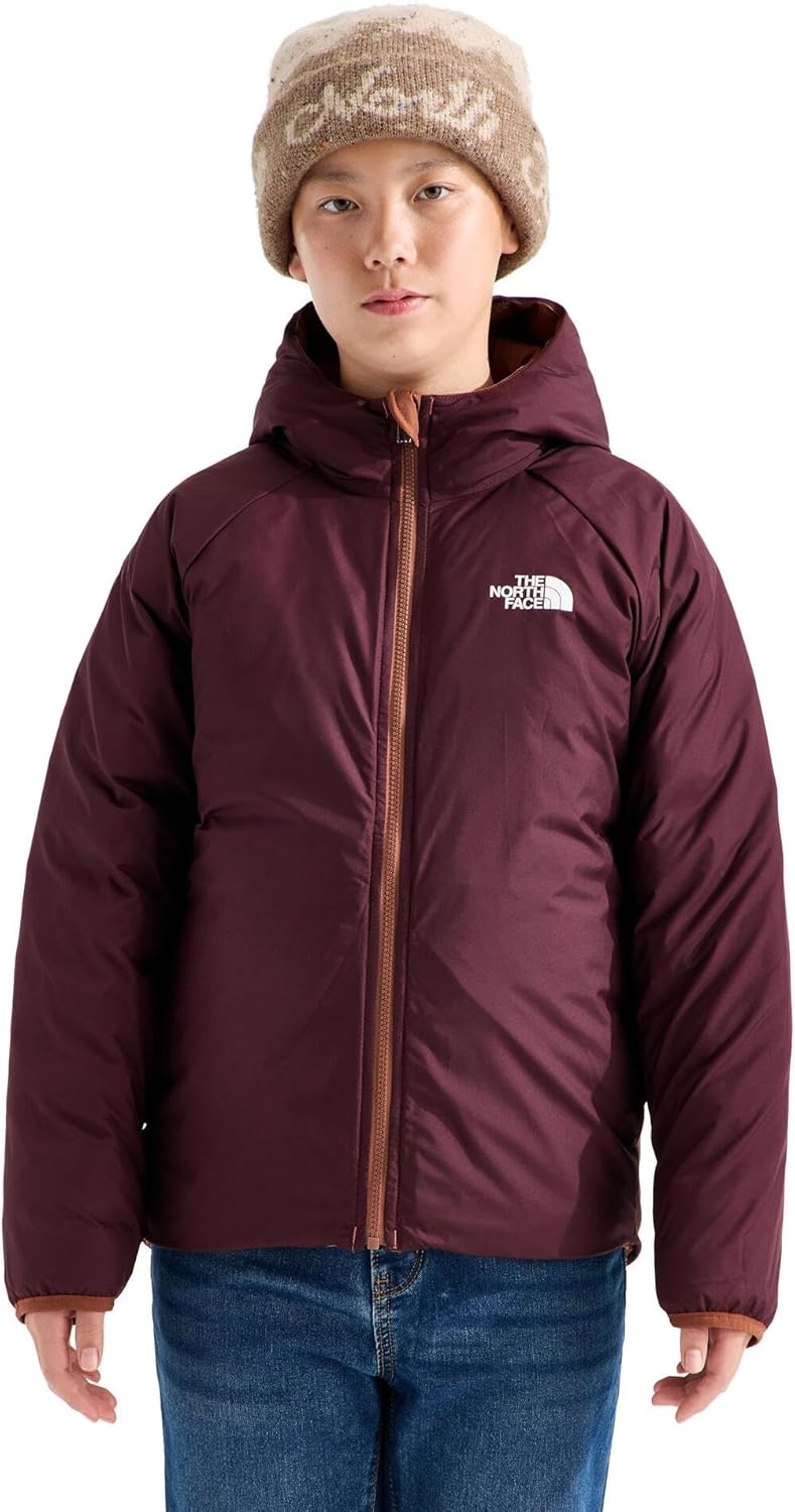 imageTHE NORTH FACE Boys Reversible Perrito Hooded Jacket Waterproof Winter Puffer Coat Lightweight Outerwear for TravelCopper Silt