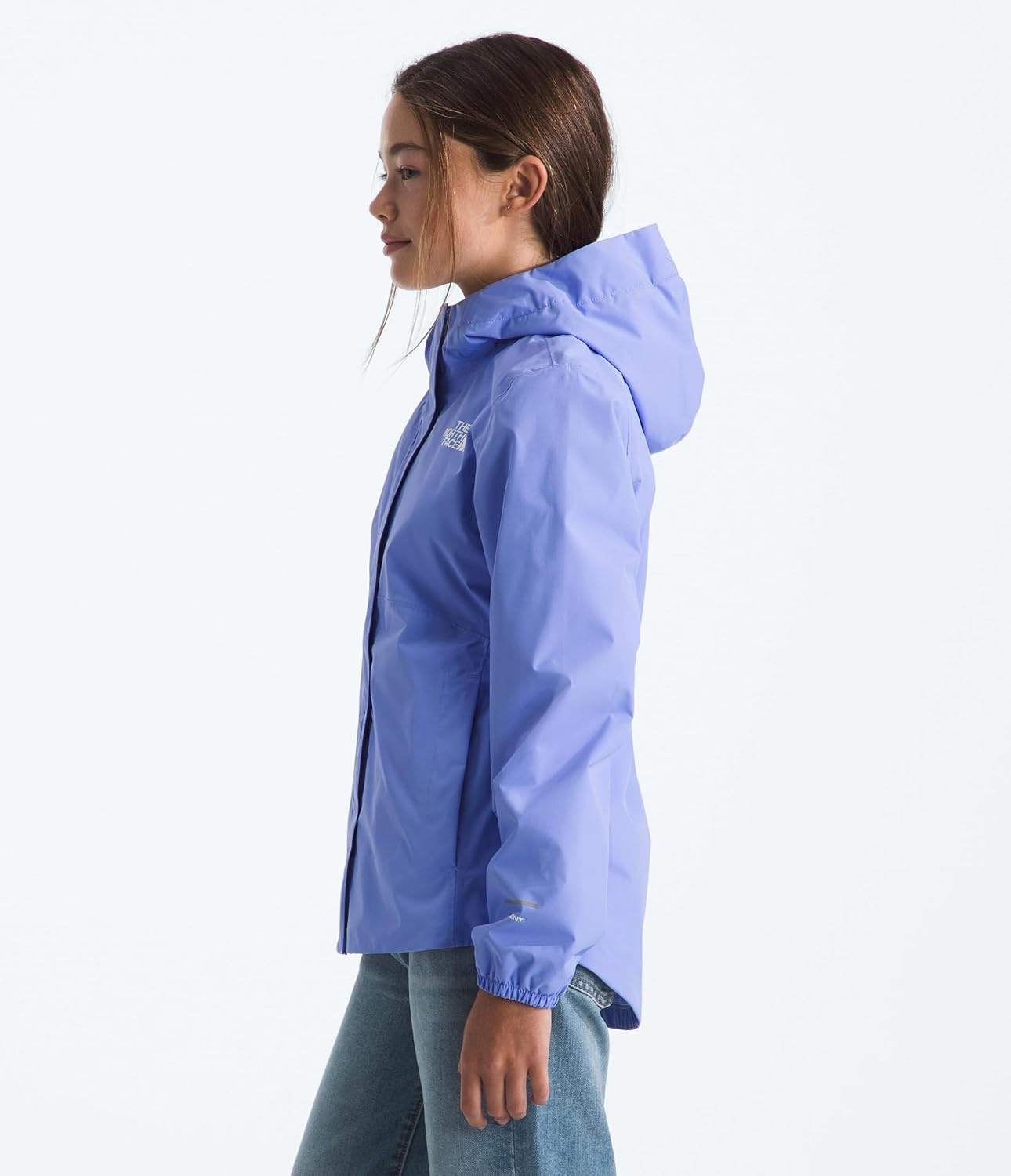 image:imageTHE NORTH FACE Girls Antora Rain Jacket Waterproof Breathable 3piece Hood Secure Zip Hand PocketPeriwinkle Glow