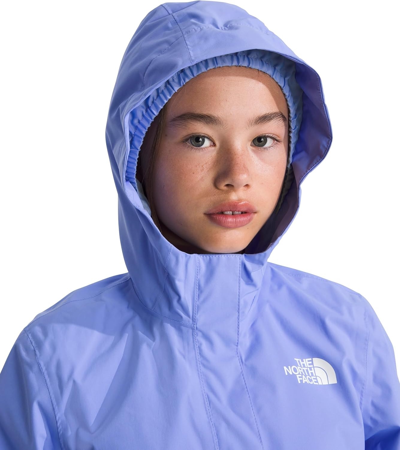 image:imageTHE NORTH FACE Girls Antora Rain Jacket Waterproof Breathable 3piece Hood Secure Zip Hand PocketPeriwinkle Glow