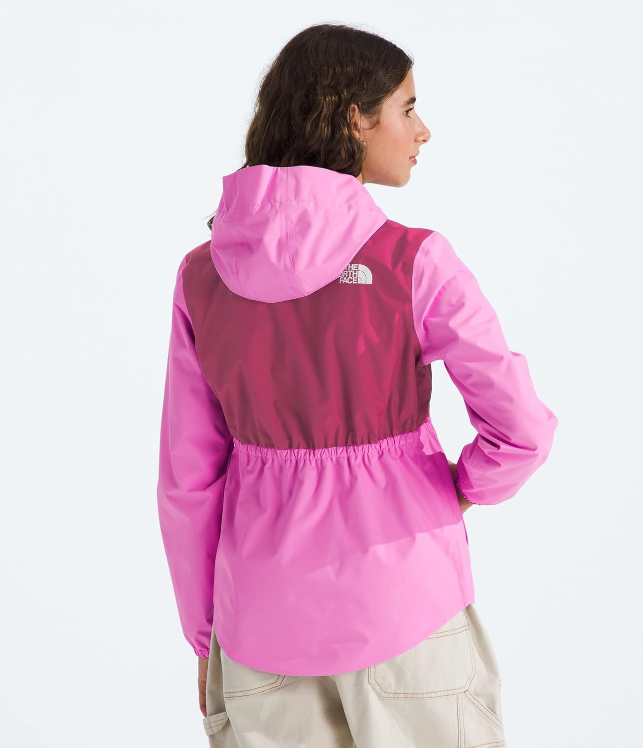 image:imageTHE NORTH FACE Girls Antora Rain Jacket Waterproof Breathable 3piece Hood Secure Zip Hand PocketViolet CrocusFuchsia Flash