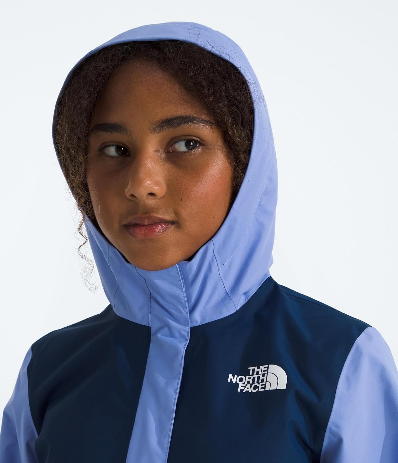 image:imageTHE NORTH FACE Girls Antora Rain Jacket Waterproof Breathable 3piece Hood Secure Zip Hand PocketVirtual Blue