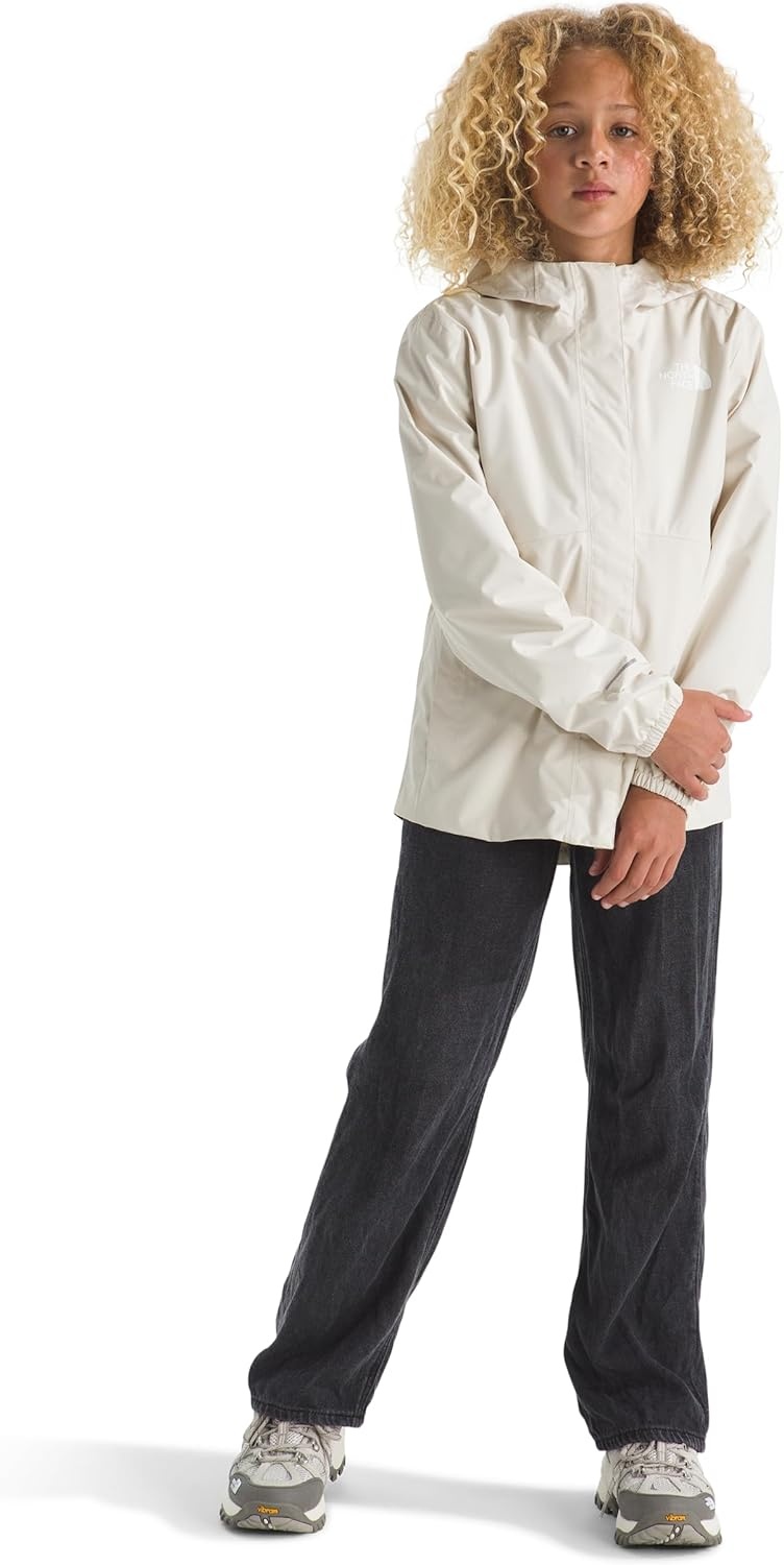 image:imageTHE NORTH FACE Girls Antora Rain Jacket Waterproof Breathable 3piece Hood Secure Zip Hand PocketWhite DuneWhite Dune