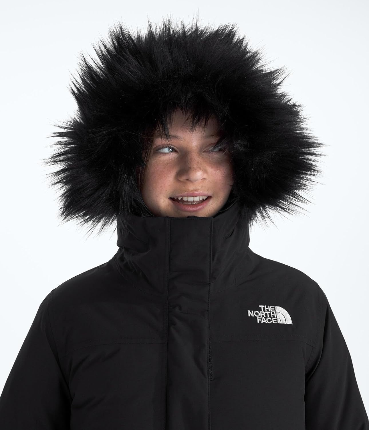 imageTHE NORTH FACE Girls Arctic Parka Waterproof Winter Jacket With Waterfowl Down Insulation Fleece Lined HoodTnf Black