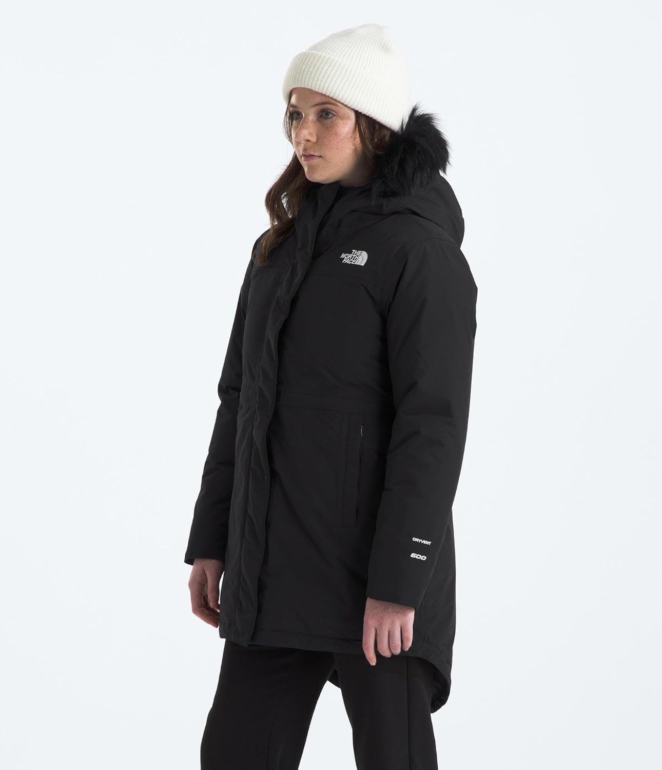 imageTHE NORTH FACE Girls Arctic Parka Waterproof Winter Jacket With Waterfowl Down Insulation Fleece Lined HoodTnf Black