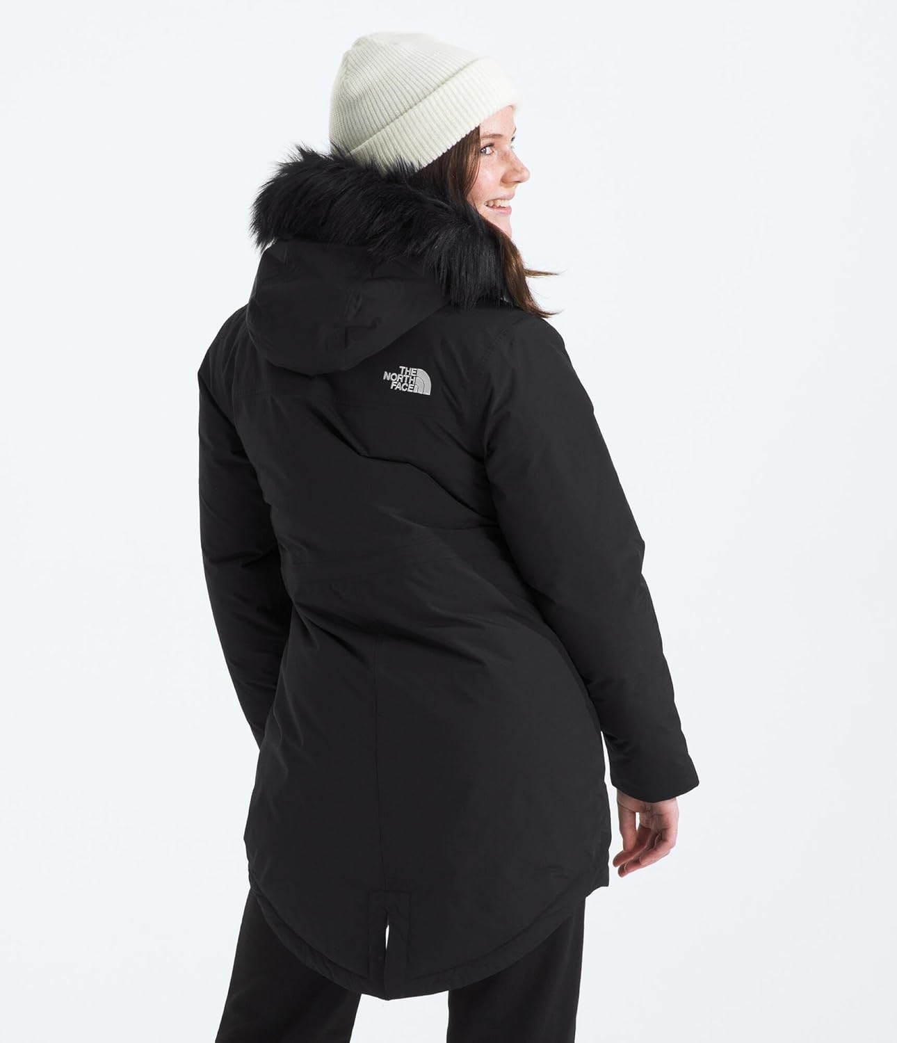 imageTHE NORTH FACE Girls Arctic Parka Waterproof Winter Jacket With Waterfowl Down Insulation Fleece Lined HoodTnf Black