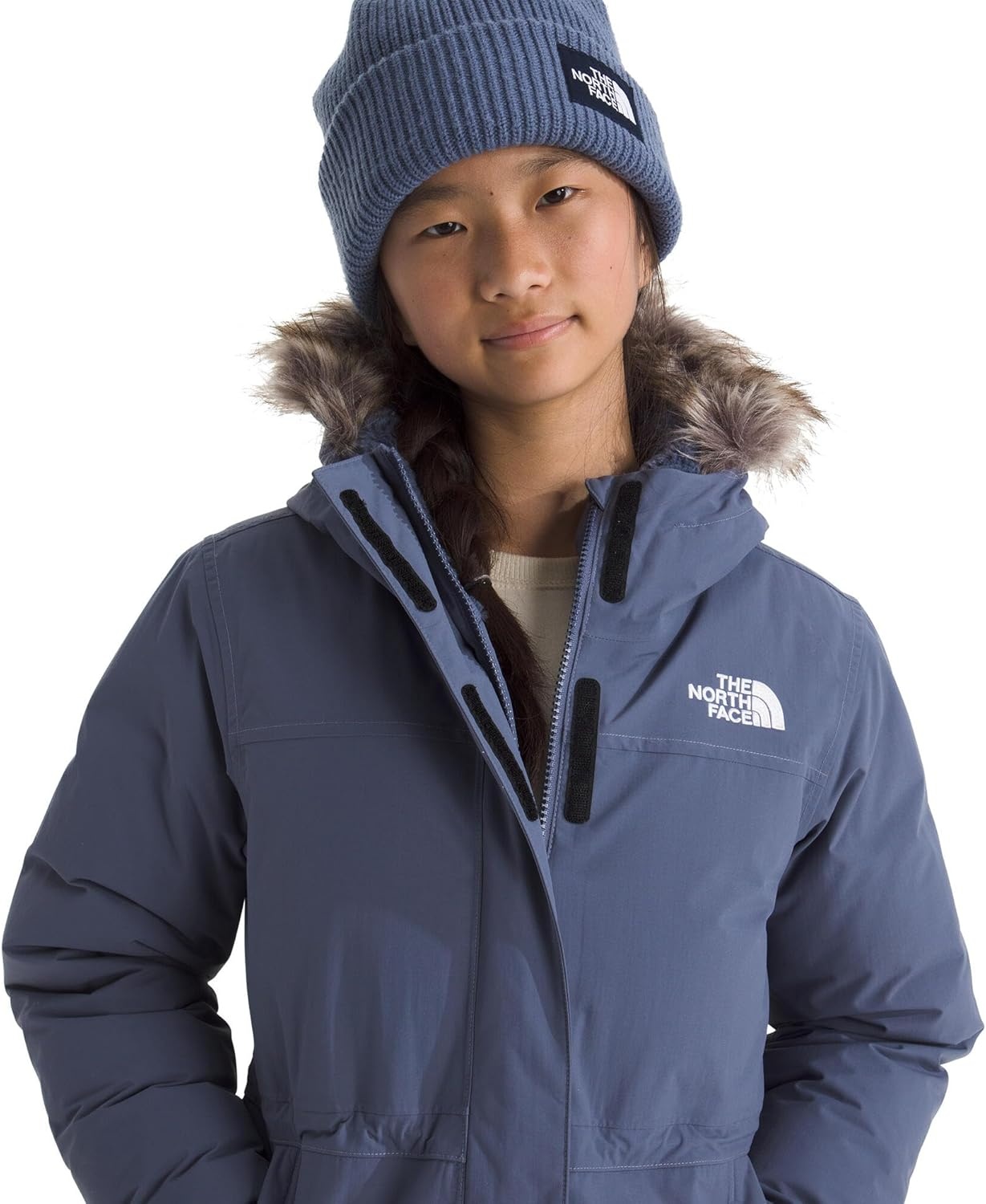 imageTHE NORTH FACE Girls Arctic Parka Waterproof Winter Jacket With Waterfowl Down Insulation Fleece Lined HoodTwilight Galaxy