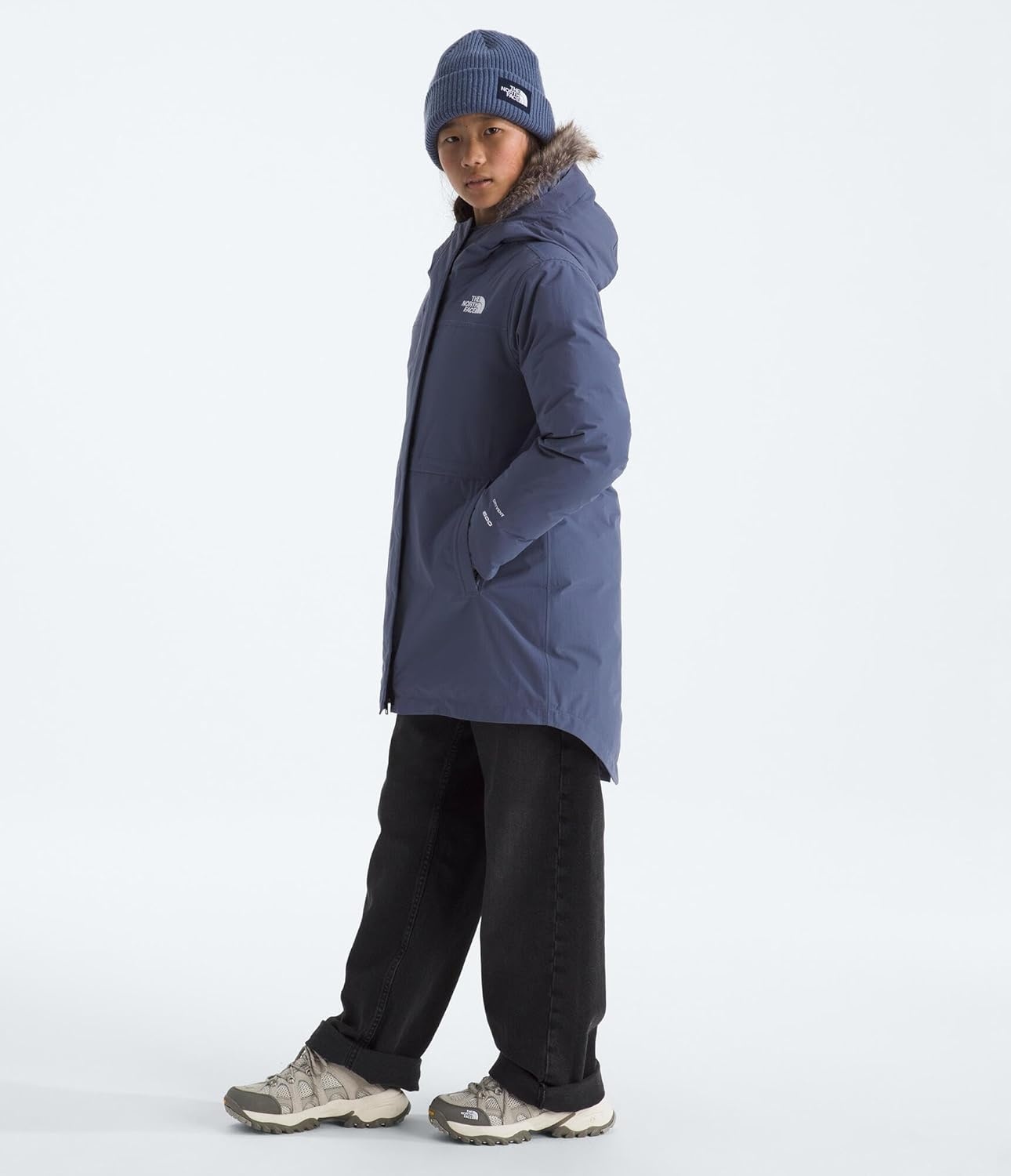 imageTHE NORTH FACE Girls Arctic Parka Waterproof Winter Jacket With Waterfowl Down Insulation Fleece Lined HoodTwilight Galaxy