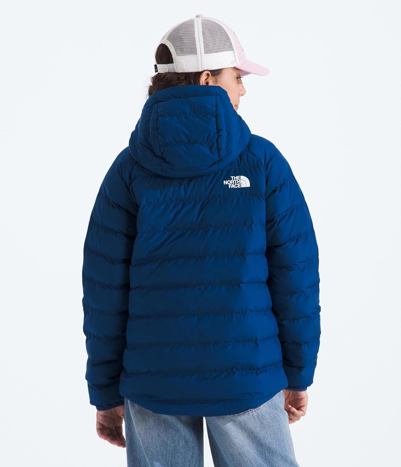 imageTHE NORTH FACE Girls Reversible Perrito Hooded Jacket Lightweight amp Water Resistant Winter Coat Synthetic InsulationEstate Blue