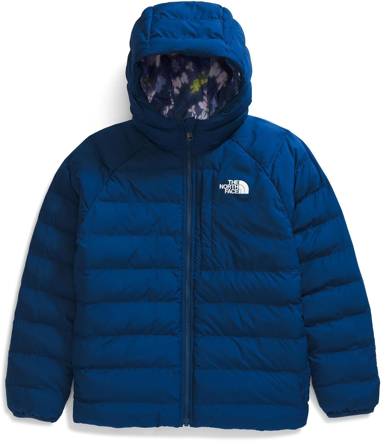 imageTHE NORTH FACE Girls Reversible Perrito Hooded Jacket Lightweight amp Water Resistant Winter Coat Synthetic InsulationEstate Blue