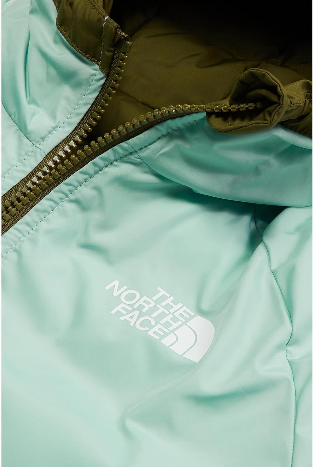 imageTHE NORTH FACE Girls Reversible Perrito Hooded Jacket Lightweight amp Water Resistant Winter Coat Synthetic InsulationForest Olive