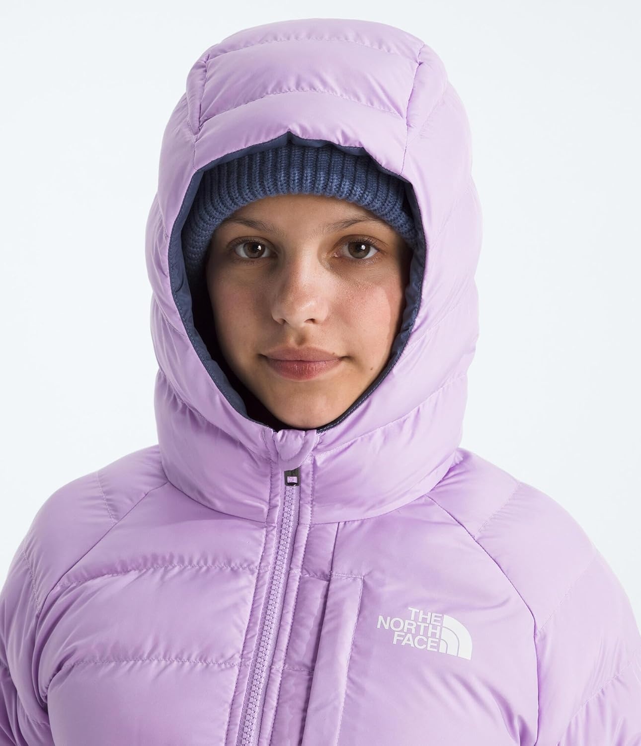 imageTHE NORTH FACE Girls Reversible Perrito Hooded Jacket Lightweight amp Water Resistant Winter Coat Synthetic InsulationLite Lilac