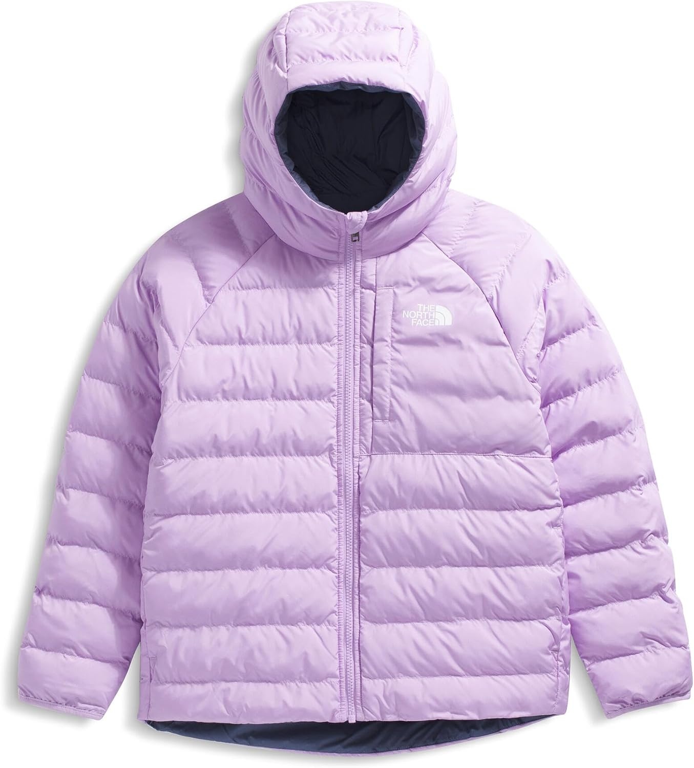 imageTHE NORTH FACE Girls Reversible Perrito Hooded Jacket Lightweight amp Water Resistant Winter Coat Synthetic InsulationLite Lilac