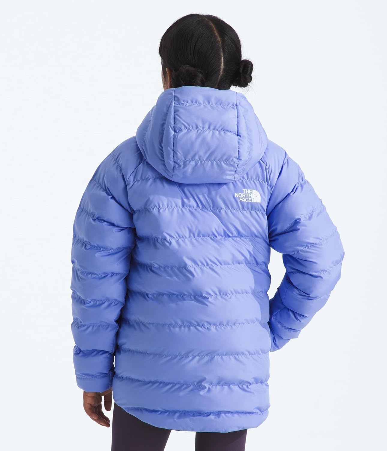 imageTHE NORTH FACE Girls Reversible Perrito Hooded Jacket Lightweight amp Water Resistant Winter Coat Synthetic InsulationPeriwinkle GlowEndless Dusk