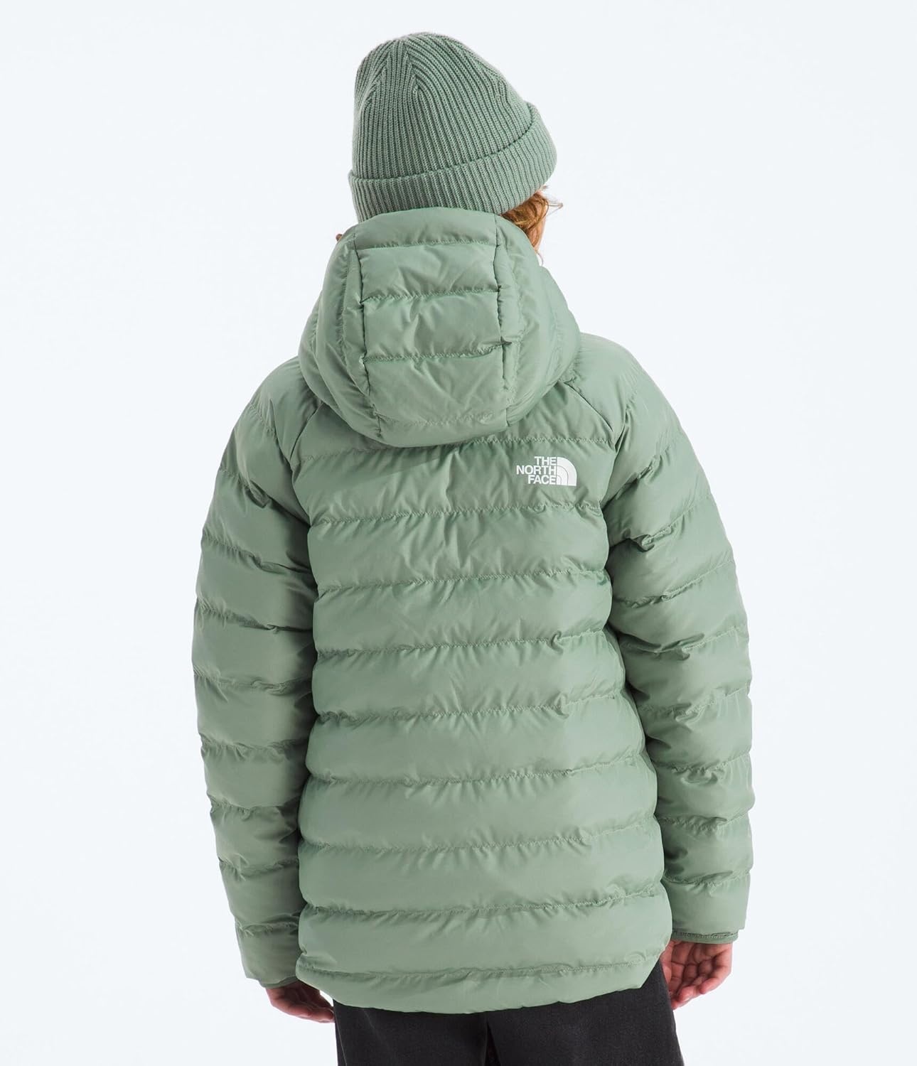 imageTHE NORTH FACE Girls Reversible Perrito Hooded Jacket Lightweight amp Water Resistant Winter Coat Synthetic InsulationSlate Moss