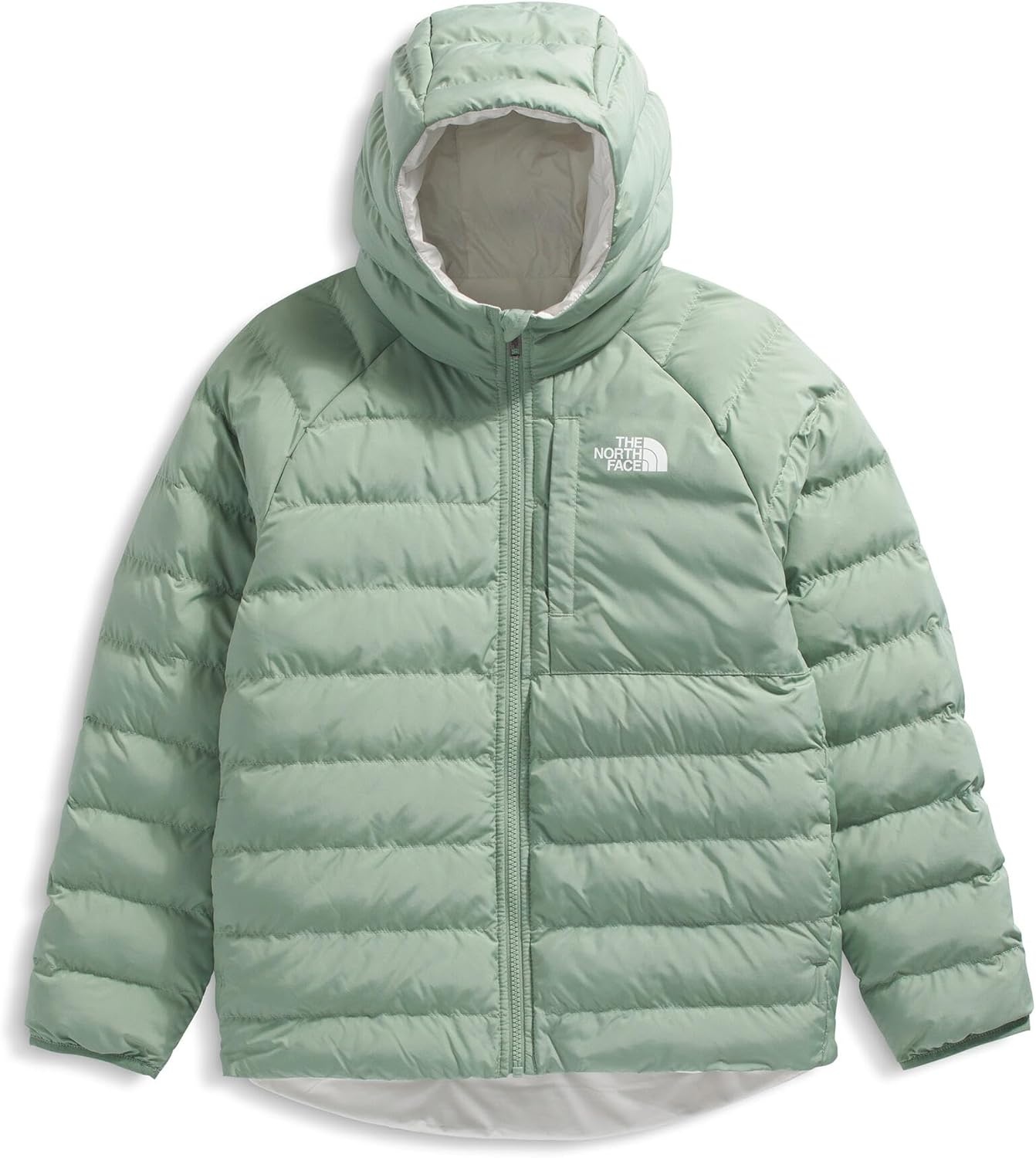 imageTHE NORTH FACE Girls Reversible Perrito Hooded Jacket Lightweight amp Water Resistant Winter Coat Synthetic InsulationSlate Moss