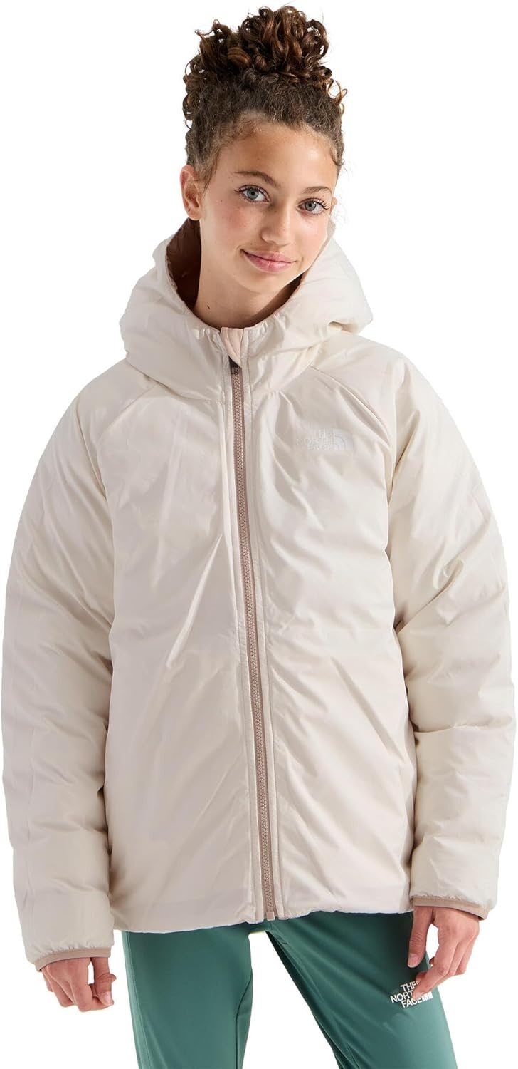 imageTHE NORTH FACE Girls Reversible Perrito Hooded Jacket Lightweight amp Water Resistant Winter Coat Synthetic InsulationTimeless Taupe