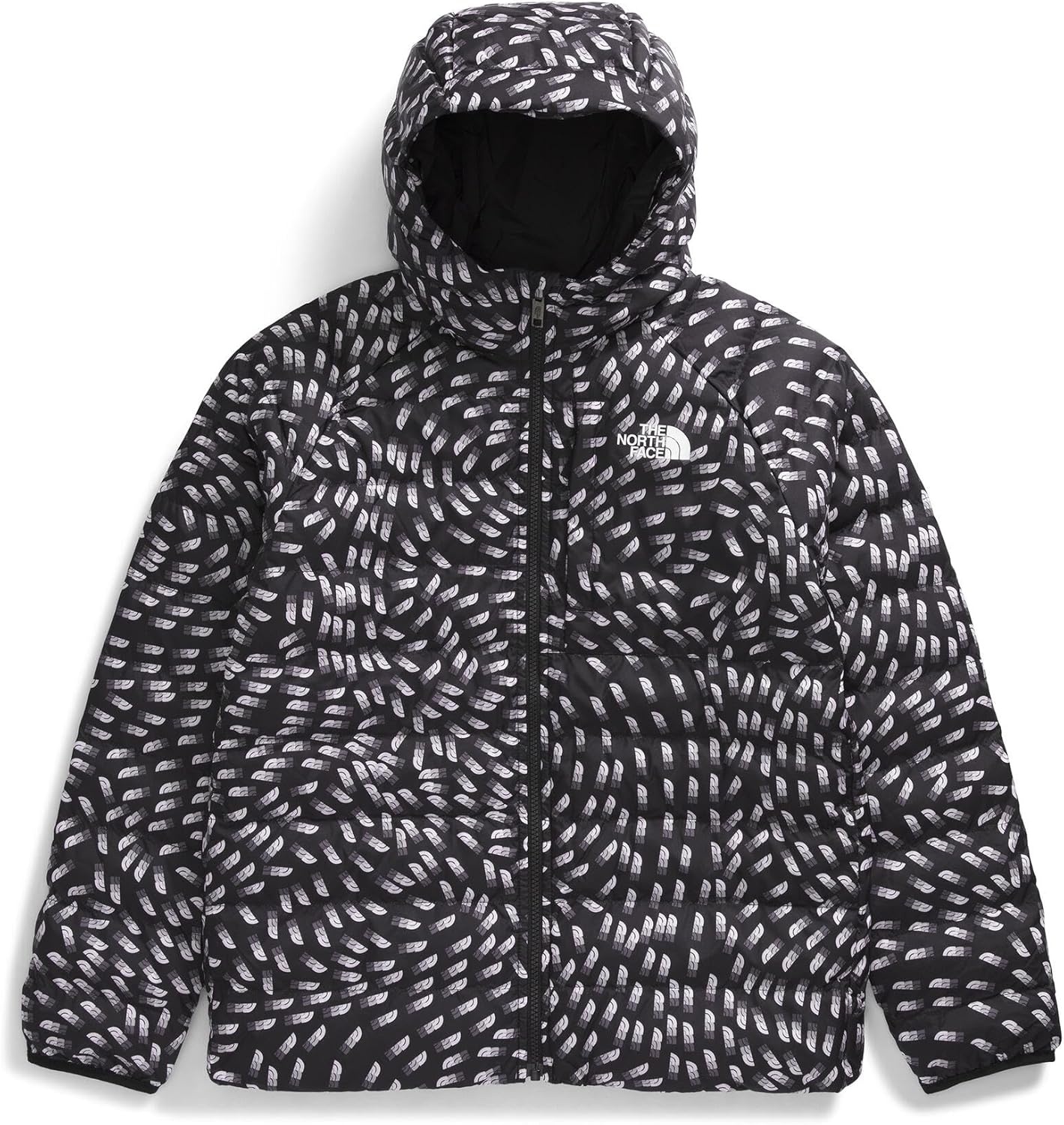 imageTHE NORTH FACE Girls Reversible Perrito Hooded Jacket Lightweight amp Water Resistant Winter Coat Synthetic InsulationTnf Black Vector Field Print