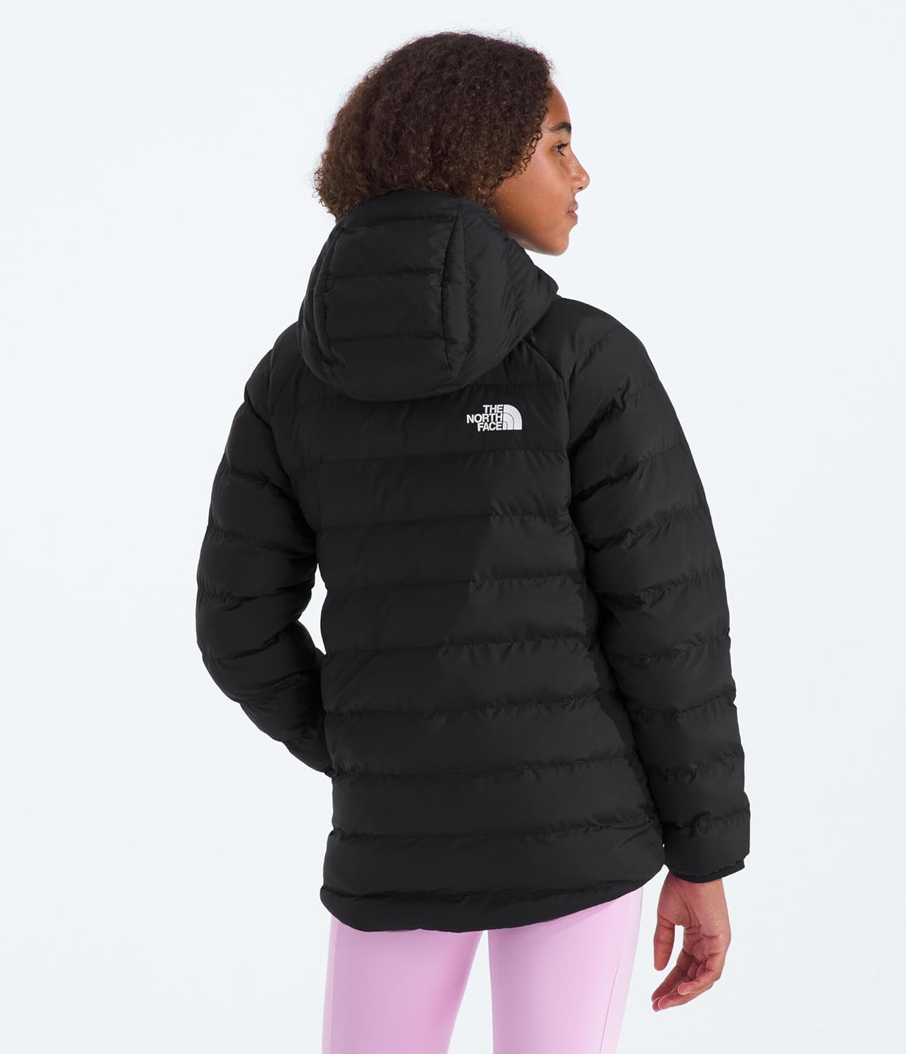 imageTHE NORTH FACE Girls Reversible Perrito Hooded Jacket Lightweight amp Water Resistant Winter Coat Synthetic InsulationTnf BlackSmoked Pearl