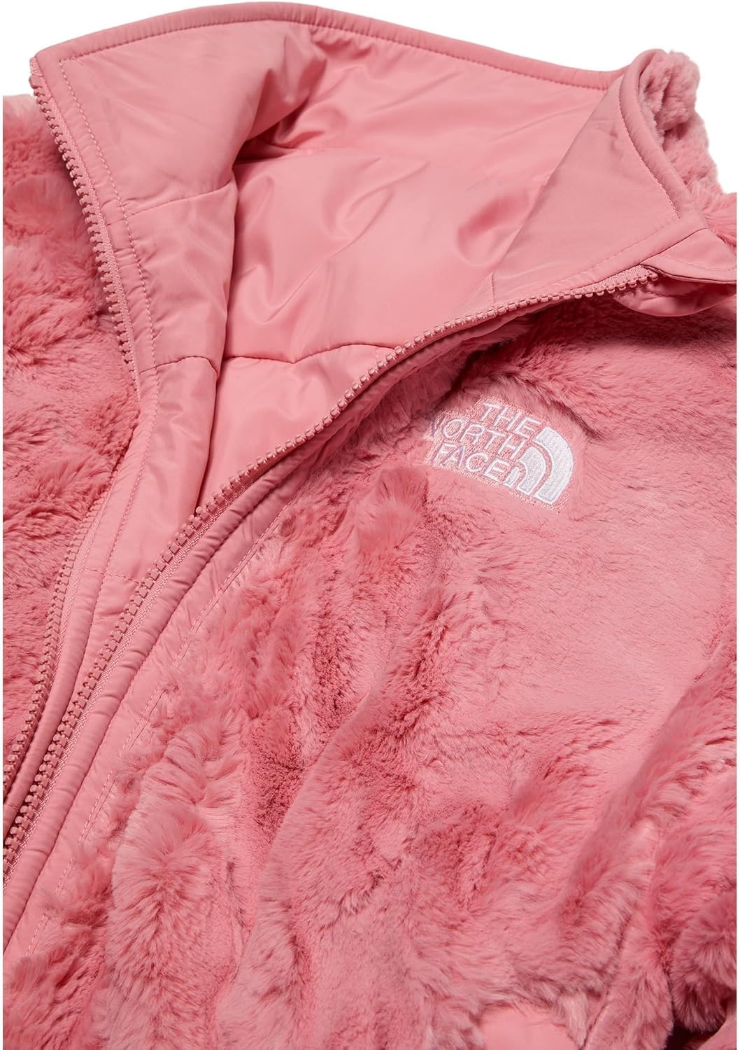 imageTHE NORTH FACE Girls Reversible Shasta Full Zip Jacket Puffer Coat With Synthetic Insulation Fleece Lined Water RepellentTerracotta