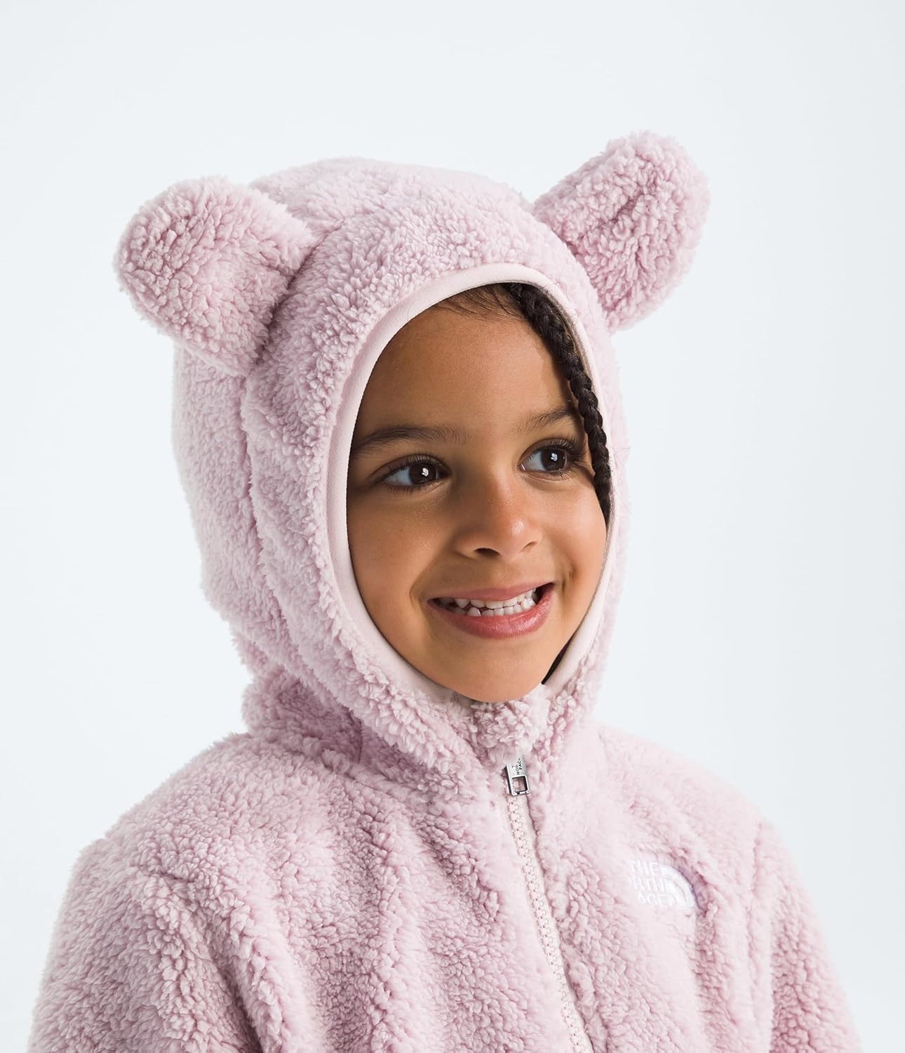 imageTHE NORTH FACE Kids Campshire Full Zip Hoodie Cozy Fleece Winter Jacket Open Hand Pockets amp Attached Hood With Bear EarsPale Blossom