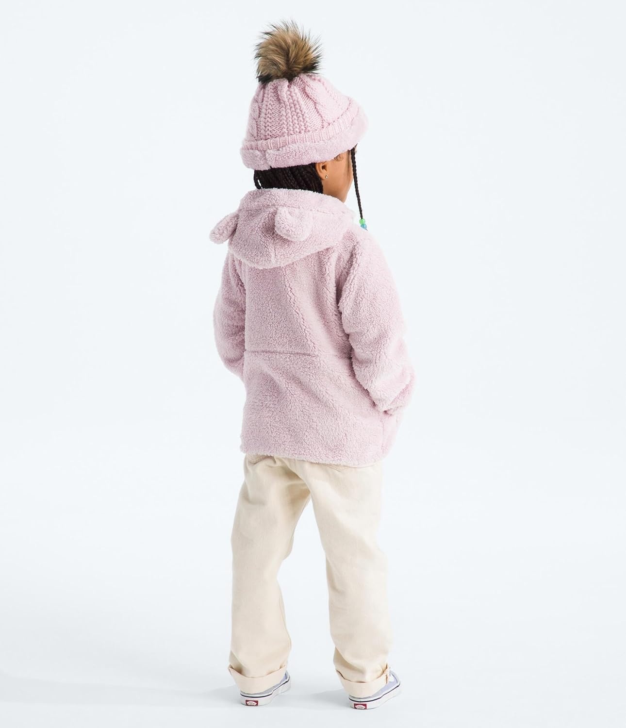 imageTHE NORTH FACE Kids Campshire Full Zip Hoodie Cozy Fleece Winter Jacket Open Hand Pockets amp Attached Hood With Bear EarsPale Blossom