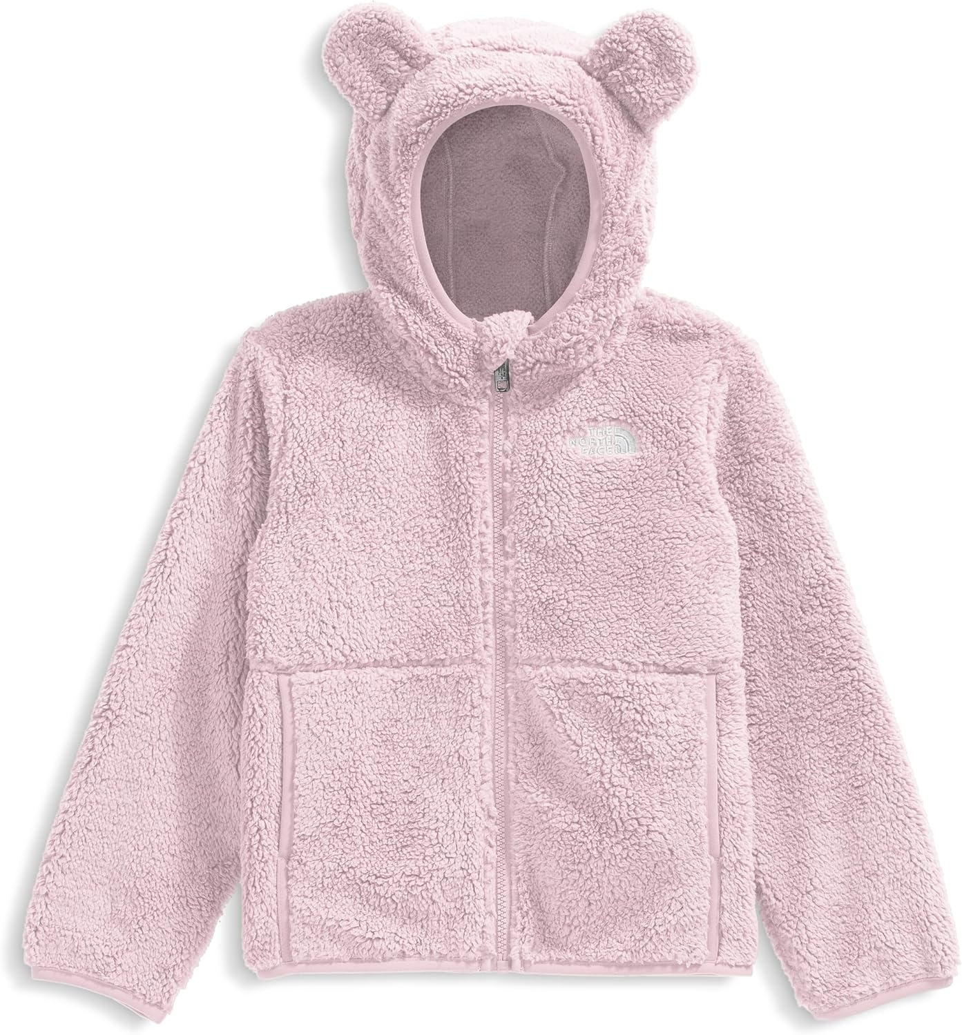 imageTHE NORTH FACE Kids Campshire Full Zip Hoodie Cozy Fleece Winter Jacket Open Hand Pockets amp Attached Hood With Bear EarsPale Blossom