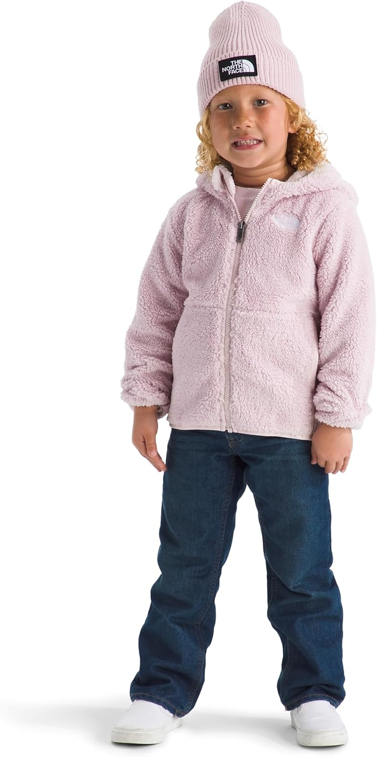 imageTHE NORTH FACE Kids Campshire Full Zip Hoodie Cozy Fleece Winter Jacket Open Hand Pockets amp Attached Hood With Bear EarsPale Blossom