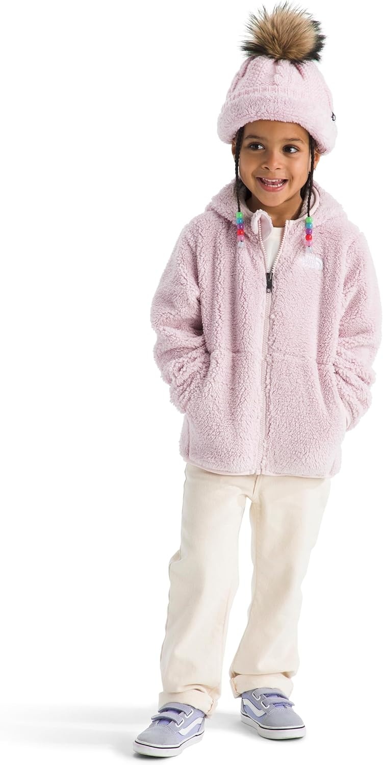 imageTHE NORTH FACE Kids Campshire Full Zip Hoodie Cozy Fleece Winter Jacket Open Hand Pockets amp Attached Hood With Bear EarsPale Blossom
