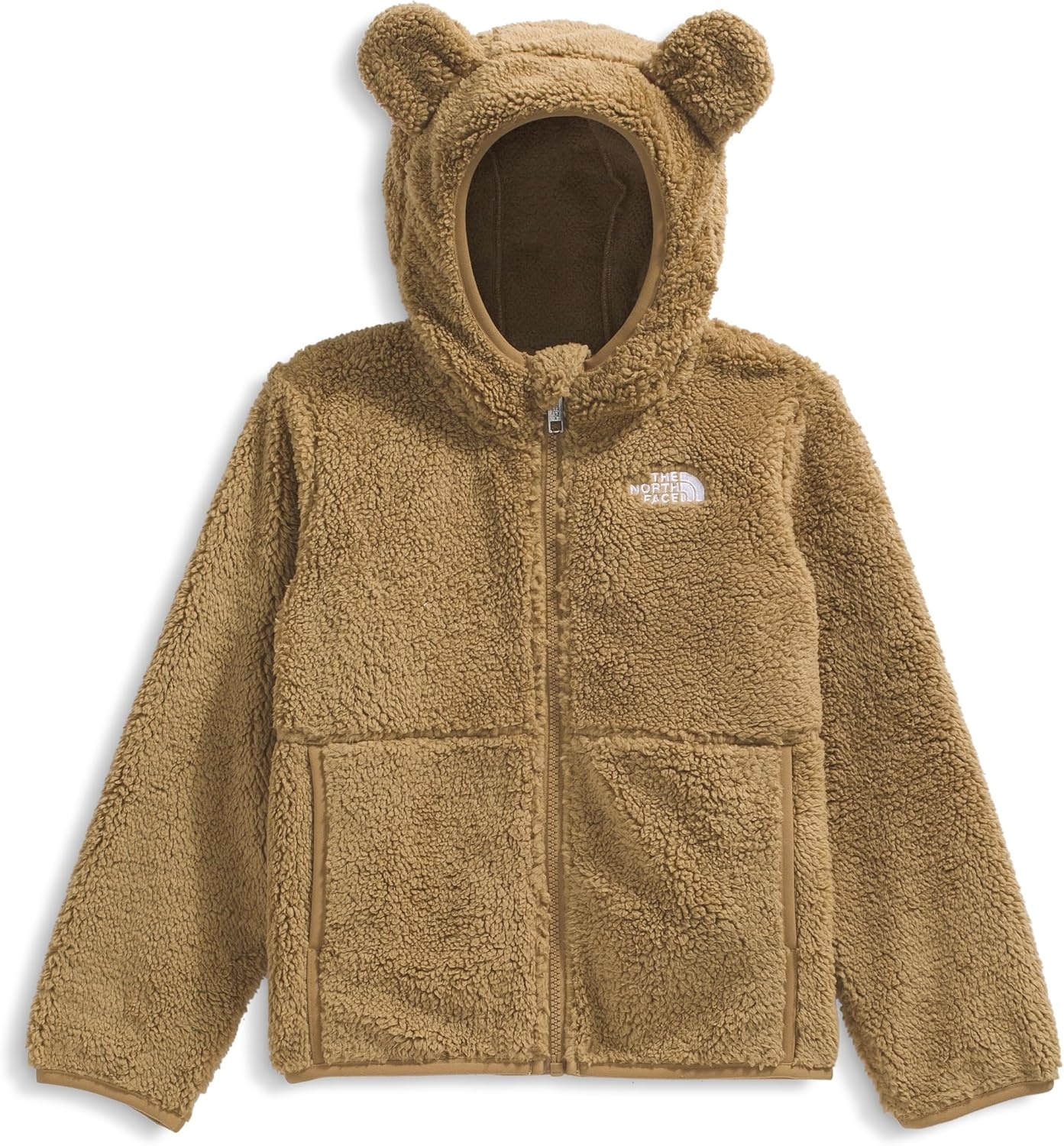 imageTHE NORTH FACE Kids Campshire Full Zip Hoodie Cozy Fleece Winter Jacket Open Hand Pockets amp Attached Hood With Bear EarsTeddy Brown