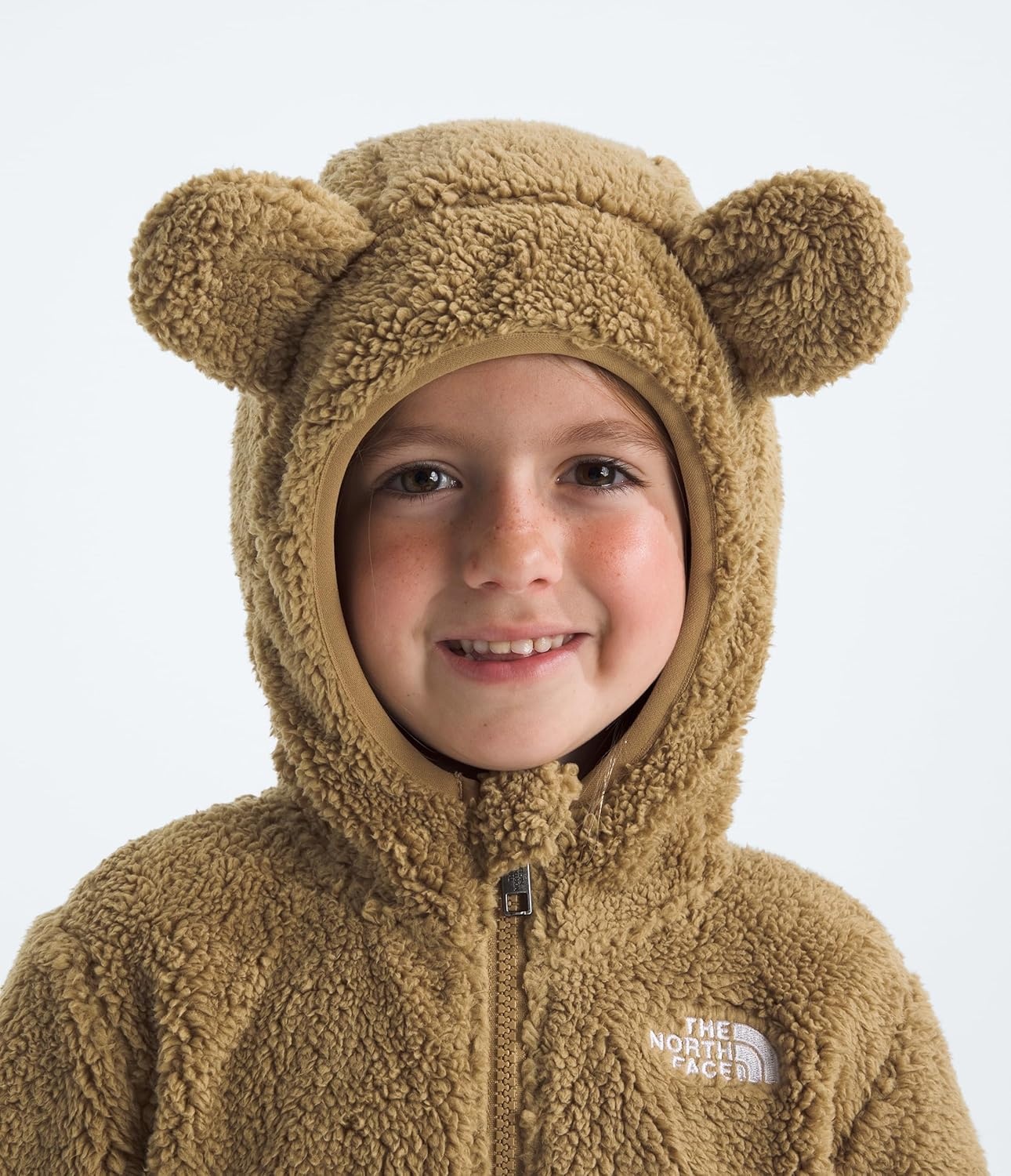 imageTHE NORTH FACE Kids Campshire Full Zip Hoodie Cozy Fleece Winter Jacket Open Hand Pockets amp Attached Hood With Bear EarsTeddy Brown