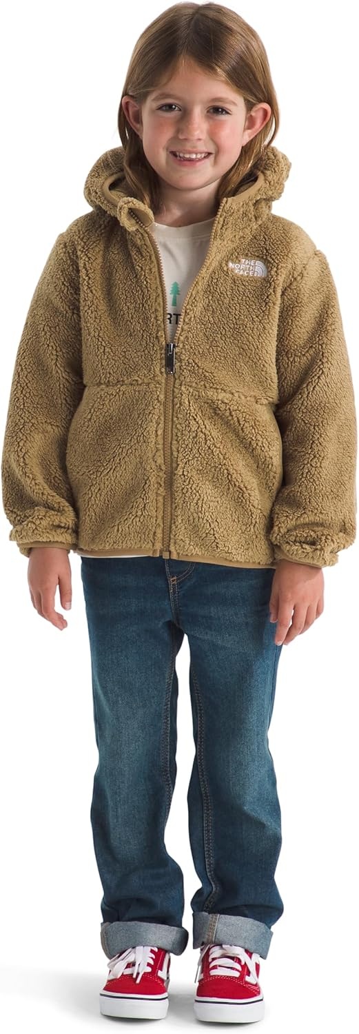 imageTHE NORTH FACE Kids Campshire Full Zip Hoodie Cozy Fleece Winter Jacket Open Hand Pockets amp Attached Hood With Bear EarsTeddy Brown