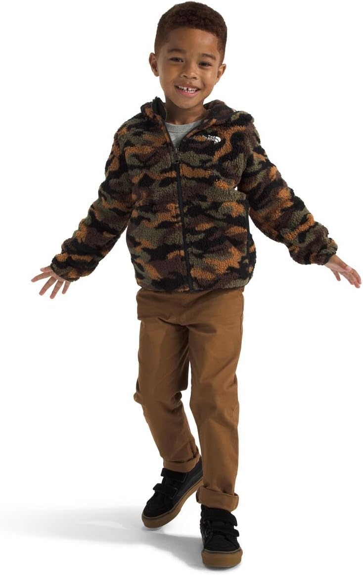 imageTHE NORTH FACE Kids Campshire Full Zip Hoodie Cozy Fleece Winter Jacket Open Hand Pockets amp Attached Hood With Bear EarsTnf Black Tnf Camo Small Print