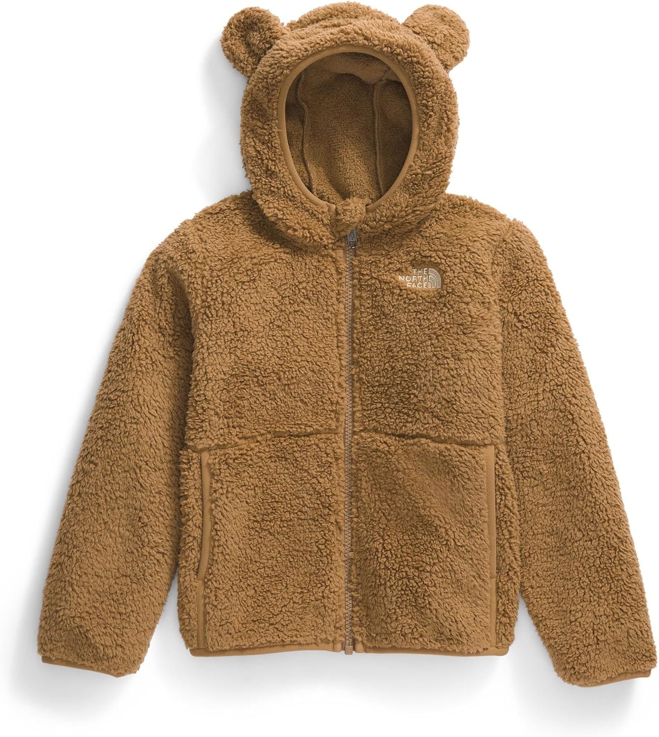 imageTHE NORTH FACE Kids Campshire Full Zip Hoodie Cozy Fleece Winter Jacket Open Hand Pockets amp Attached Hood With Bear EarsUtility Brown