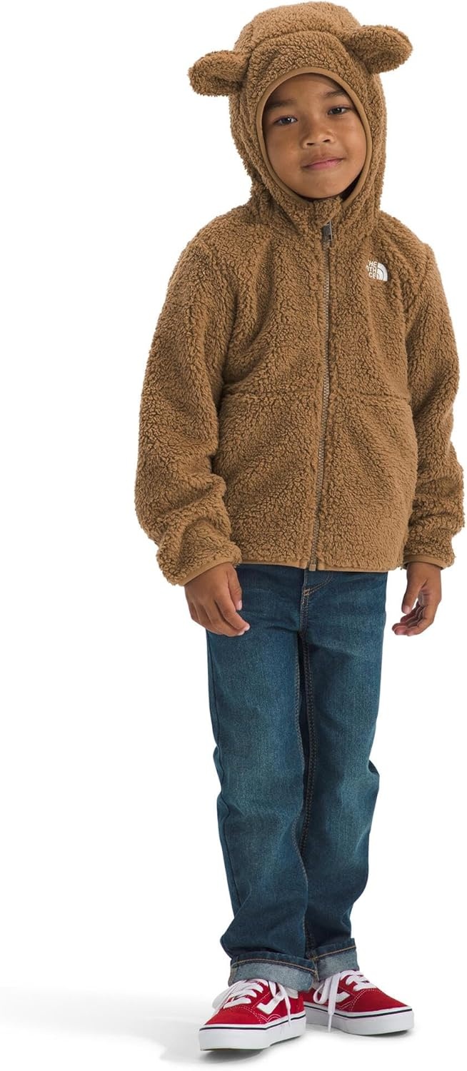 imageTHE NORTH FACE Kids Campshire Full Zip Hoodie Cozy Fleece Winter Jacket Open Hand Pockets amp Attached Hood With Bear EarsUtility Brown