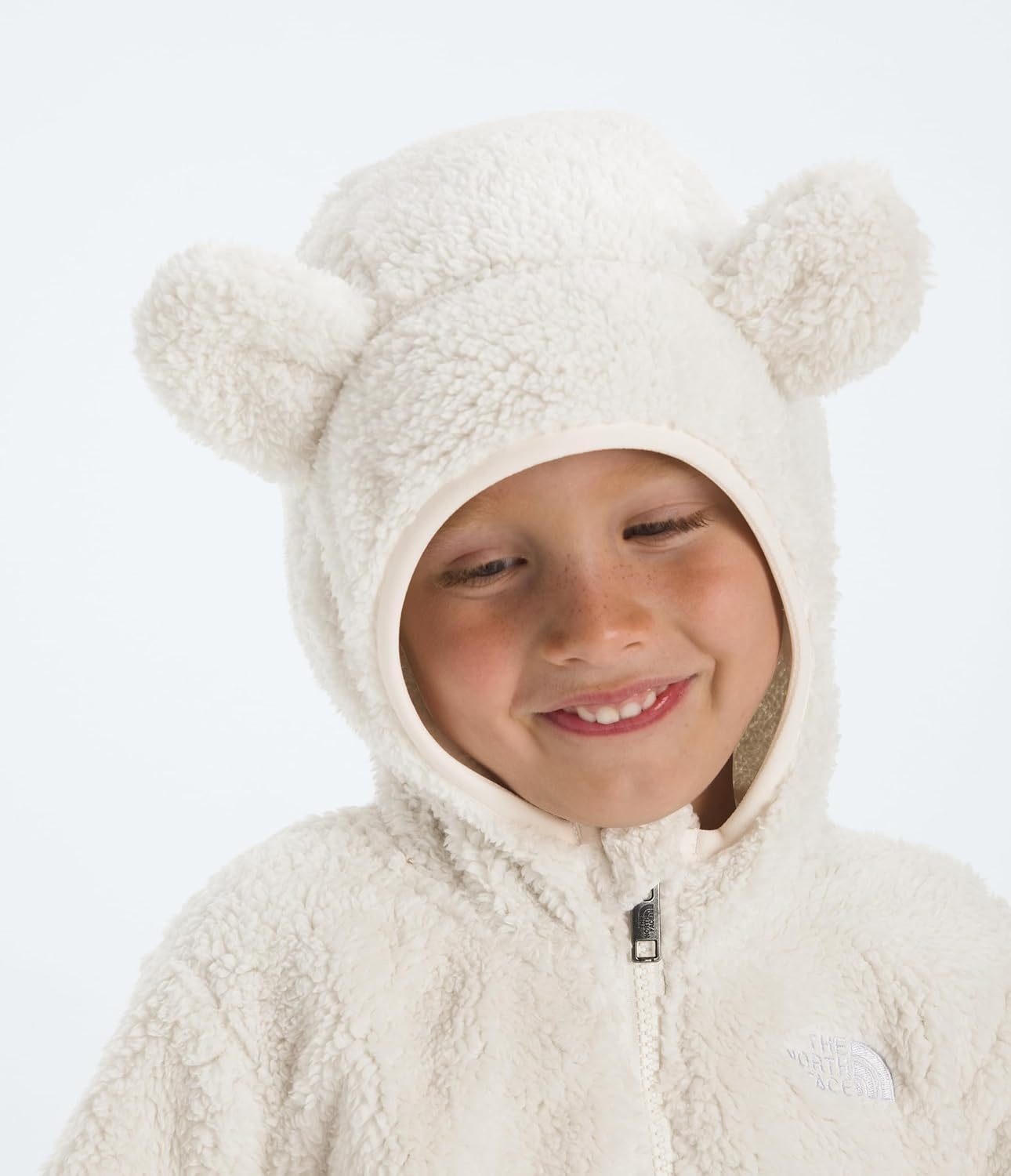 imageTHE NORTH FACE Kids Campshire Full Zip Hoodie Cozy Fleece Winter Jacket Open Hand Pockets amp Attached Hood With Bear EarsWhite Dune