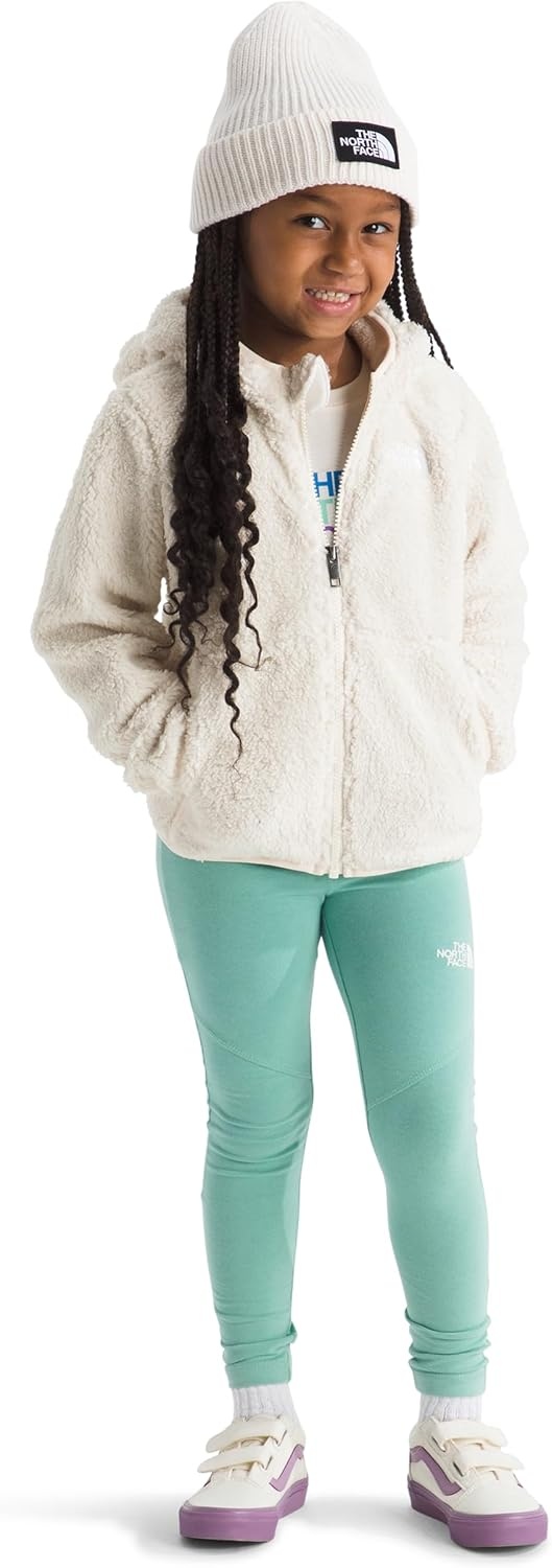 imageTHE NORTH FACE Kids Campshire Full Zip Hoodie Cozy Fleece Winter Jacket Open Hand Pockets amp Attached Hood With Bear EarsWhite Dune