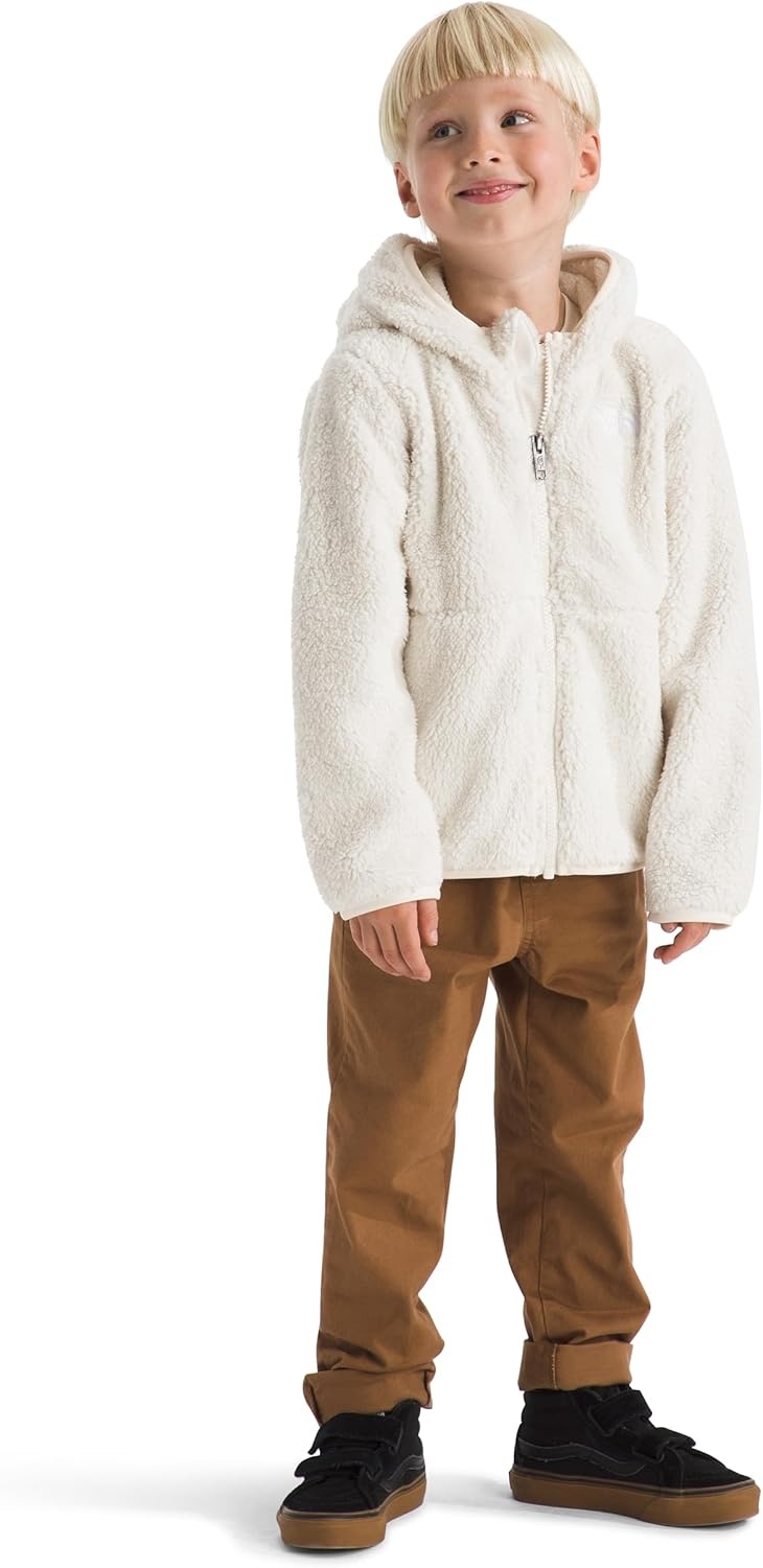 imageTHE NORTH FACE Kids Campshire Full Zip Hoodie Cozy Fleece Winter Jacket Open Hand Pockets amp Attached Hood With Bear EarsWhite Dune