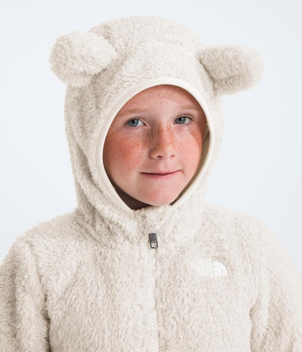 imageTHE NORTH FACE Kids Campshire Full Zip Hoodie Cozy Fleece Winter Jacket Open Hand Pockets amp Attached Hood With Bear EarsWhite DuneSparkle