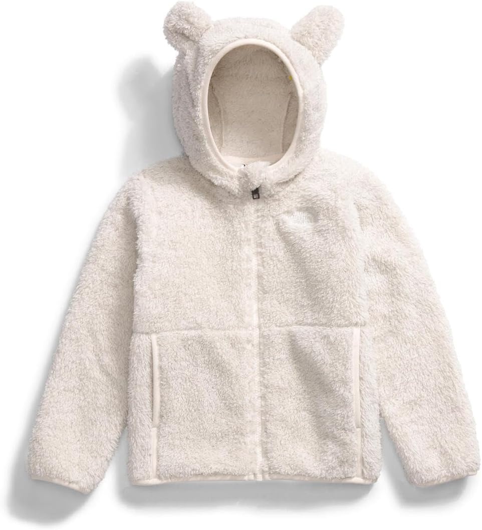imageTHE NORTH FACE Kids Campshire Full Zip Hoodie Cozy Fleece Winter Jacket Open Hand Pockets amp Attached Hood With Bear EarsWhite DuneSparkle