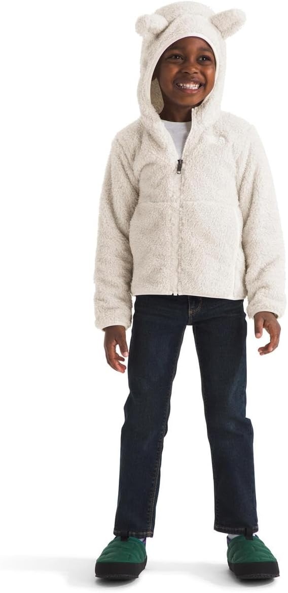 imageTHE NORTH FACE Kids Campshire Full Zip Hoodie Cozy Fleece Winter Jacket Open Hand Pockets amp Attached Hood With Bear EarsWhite DuneSparkle
