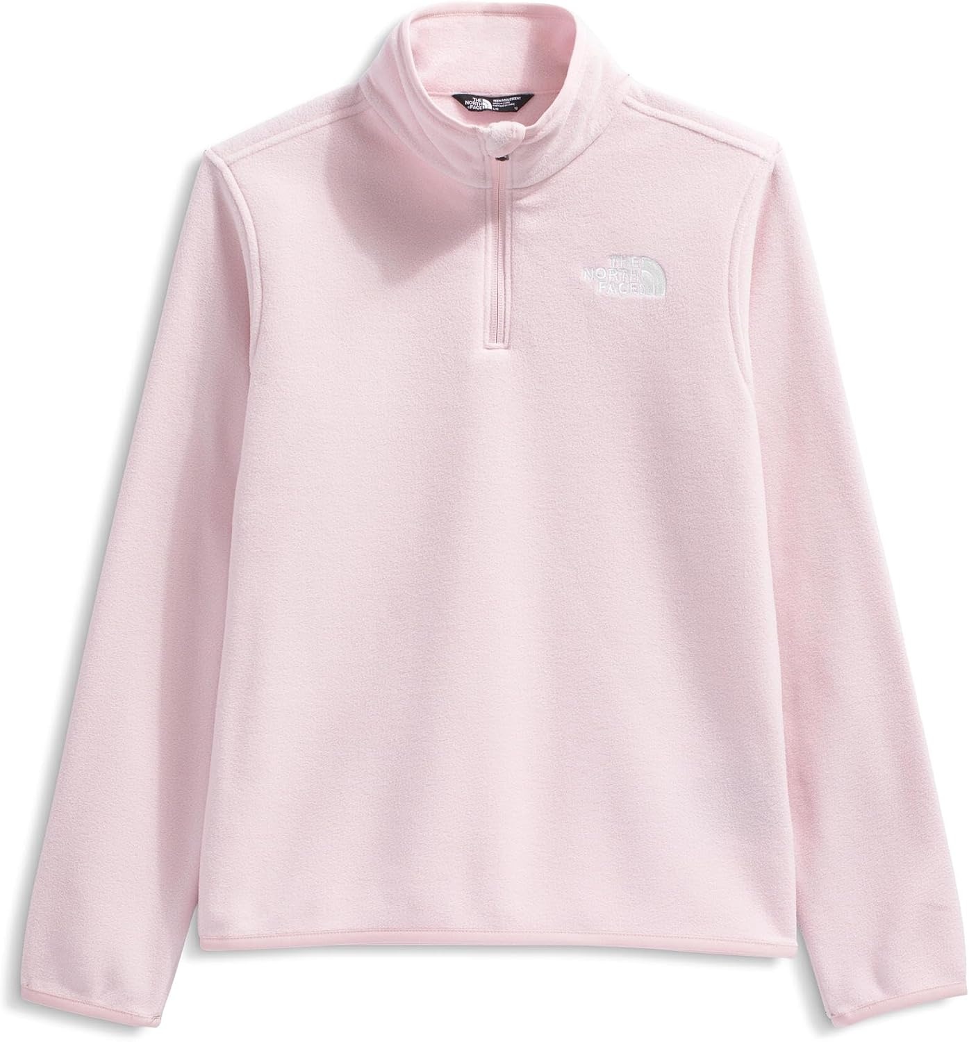 image:imageTHE NORTH FACE Kids Glacier 14 Zip Pullover Recycled Fleece Jacket for Boys amp Girls Stylish Stand CollarPale Blossom