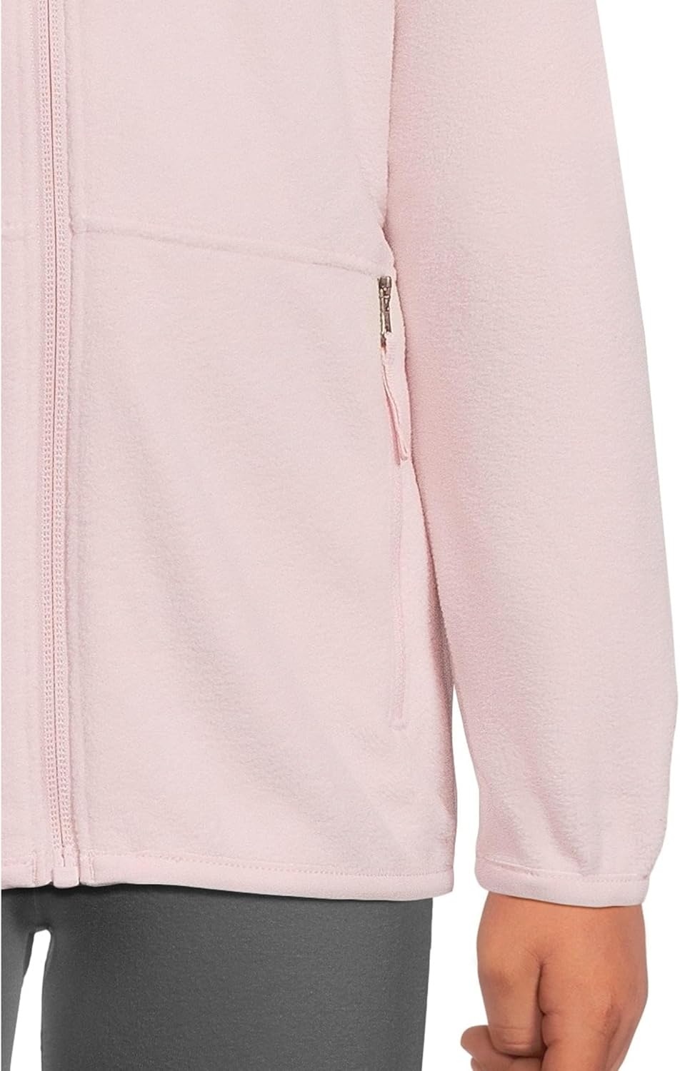 imageTHE NORTH FACE Kids Glacier Lightweight Full Zip Hooded Jacket Fleece Top With 3 Piece Hood Securezip Hand PocketsPale Blossom
