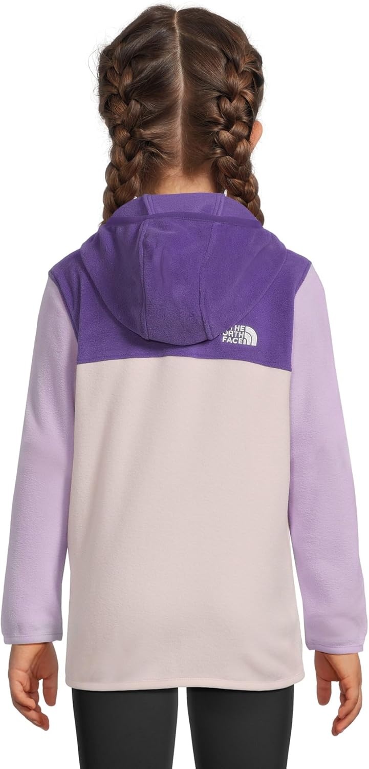 imageTHE NORTH FACE Kids Glacier Lightweight Full Zip Hooded Jacket Fleece Top With 3 Piece Hood Securezip Hand PocketsPeak PurpleLite LilacPale Blossom